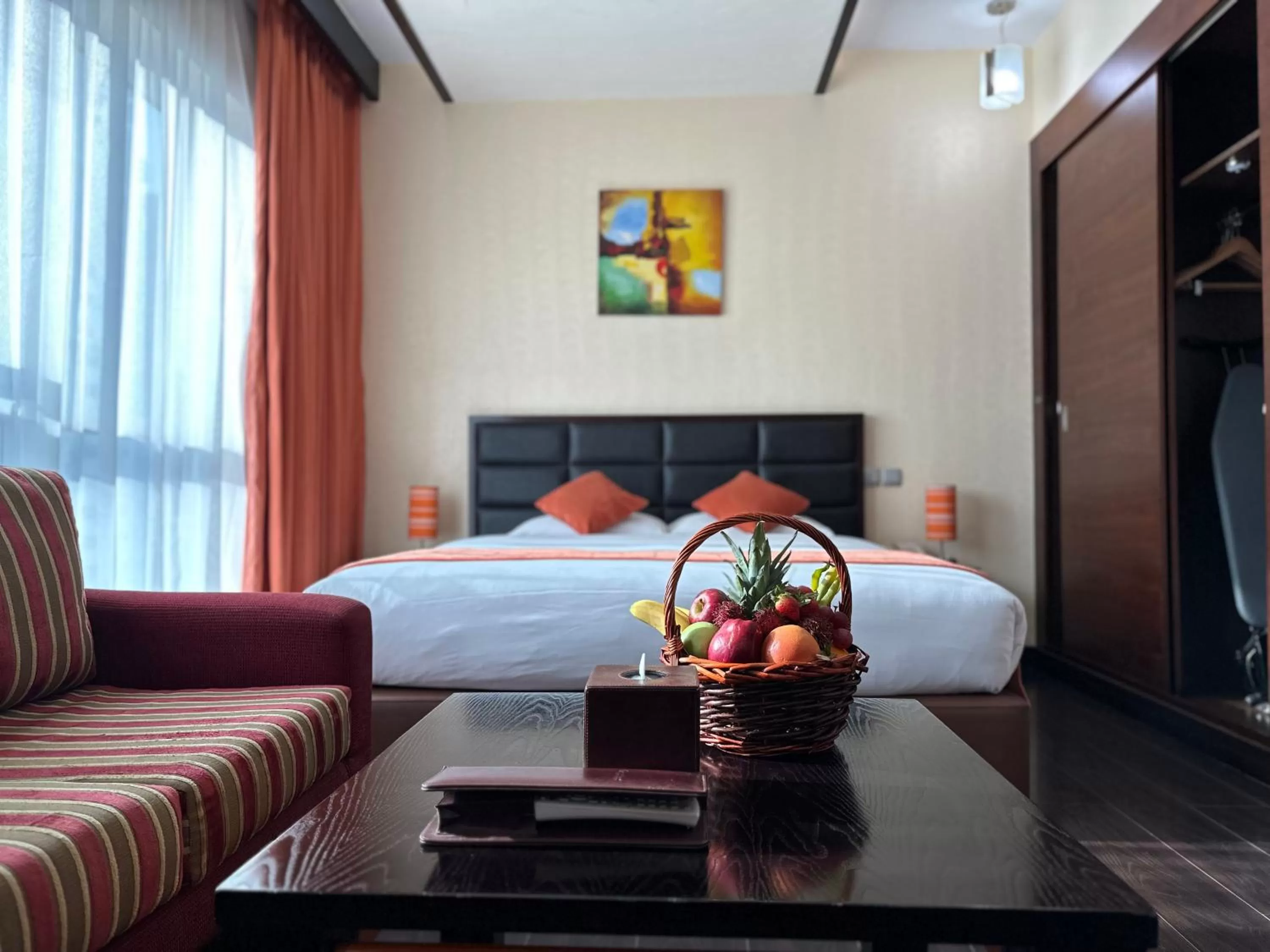 Bed in Marina View Deluxe Hotel Apartment