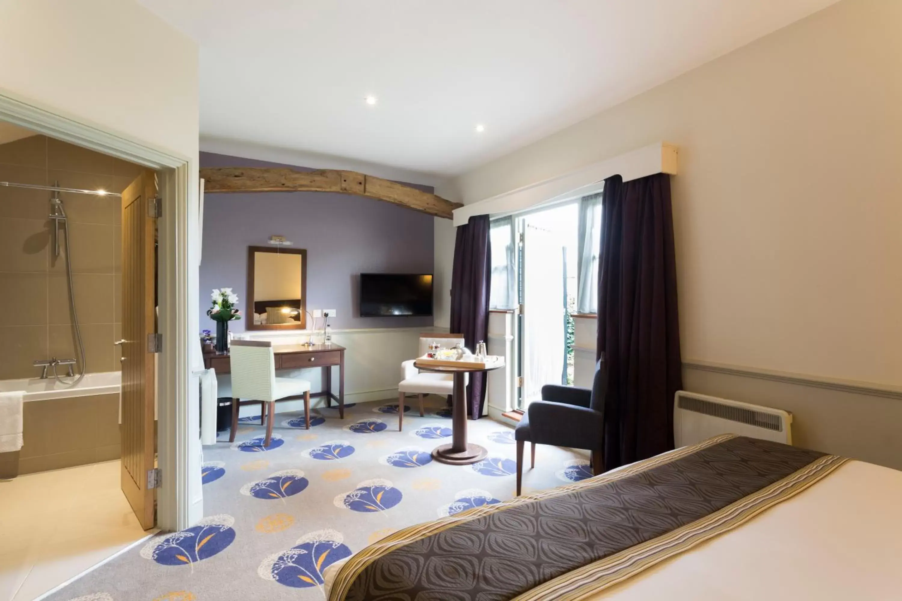 Bedroom, TV/Entertainment Center in Quy Mill Hotel & Spa, Cambridge