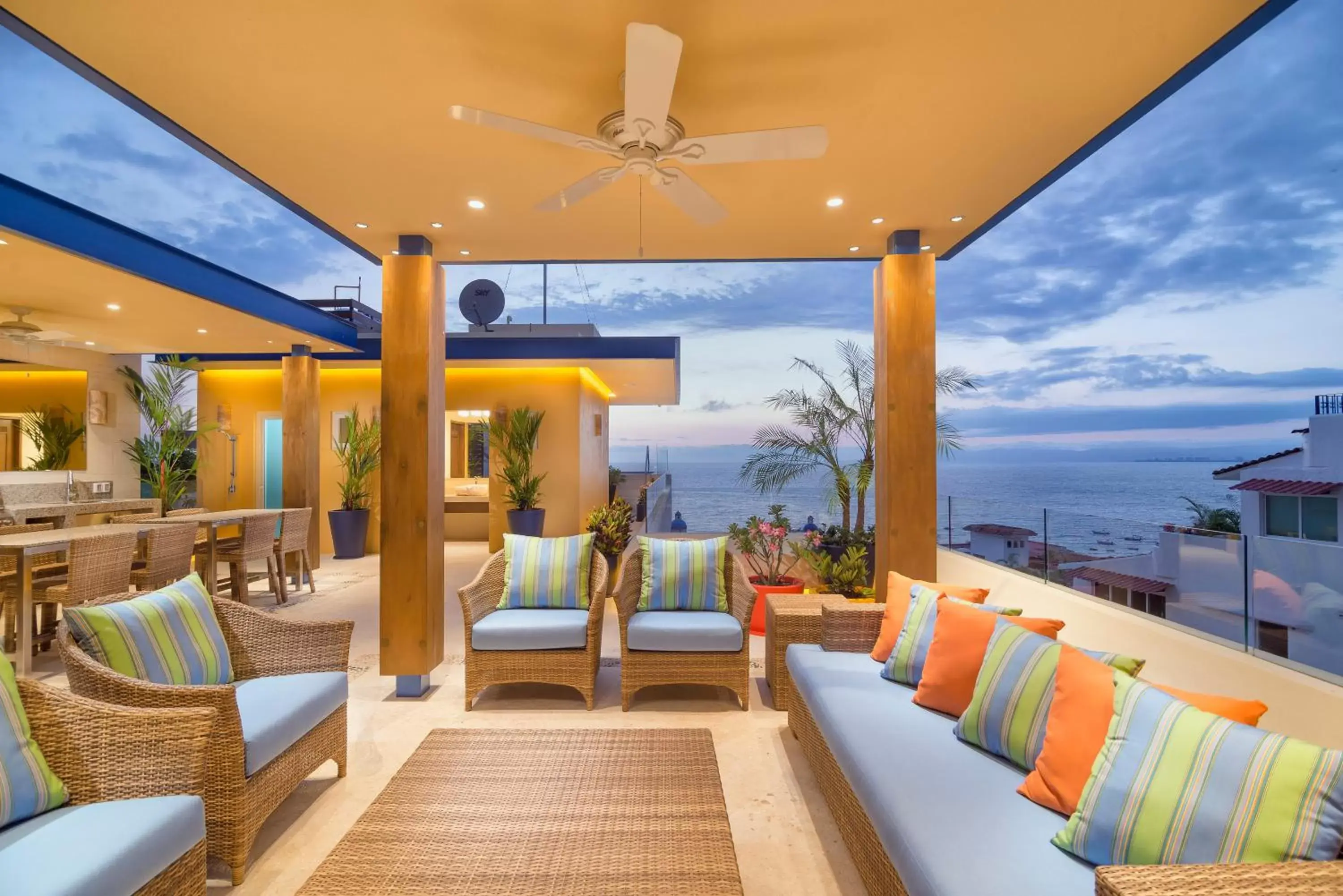 Patio, Lounge/Bar in V Azul Vallarta - Luxury Vacation Rental Adults Only