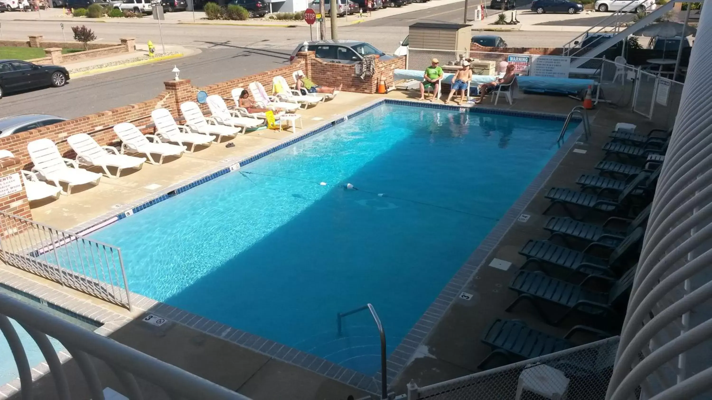 People, Pool View in Blue Water Motel