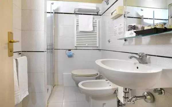 Shower, Bathroom in Hotel Ristorante Alcide