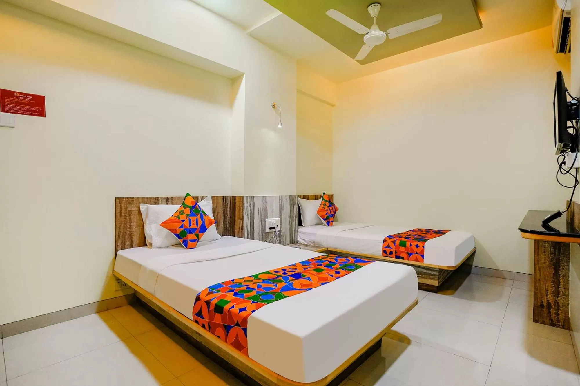 Bed in FabHotel Happy Homely Stay - Airport road