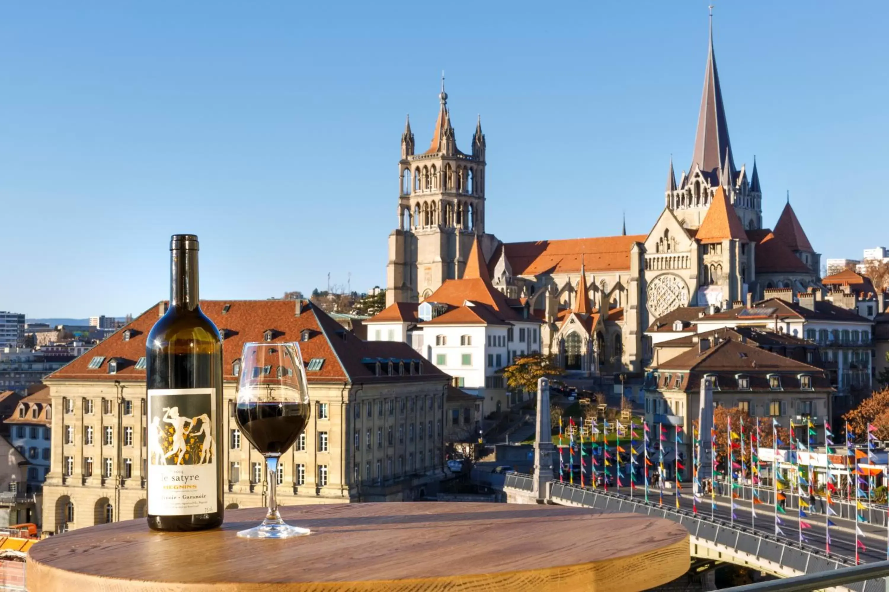 Landmark view in Swiss Wine by Fassbind