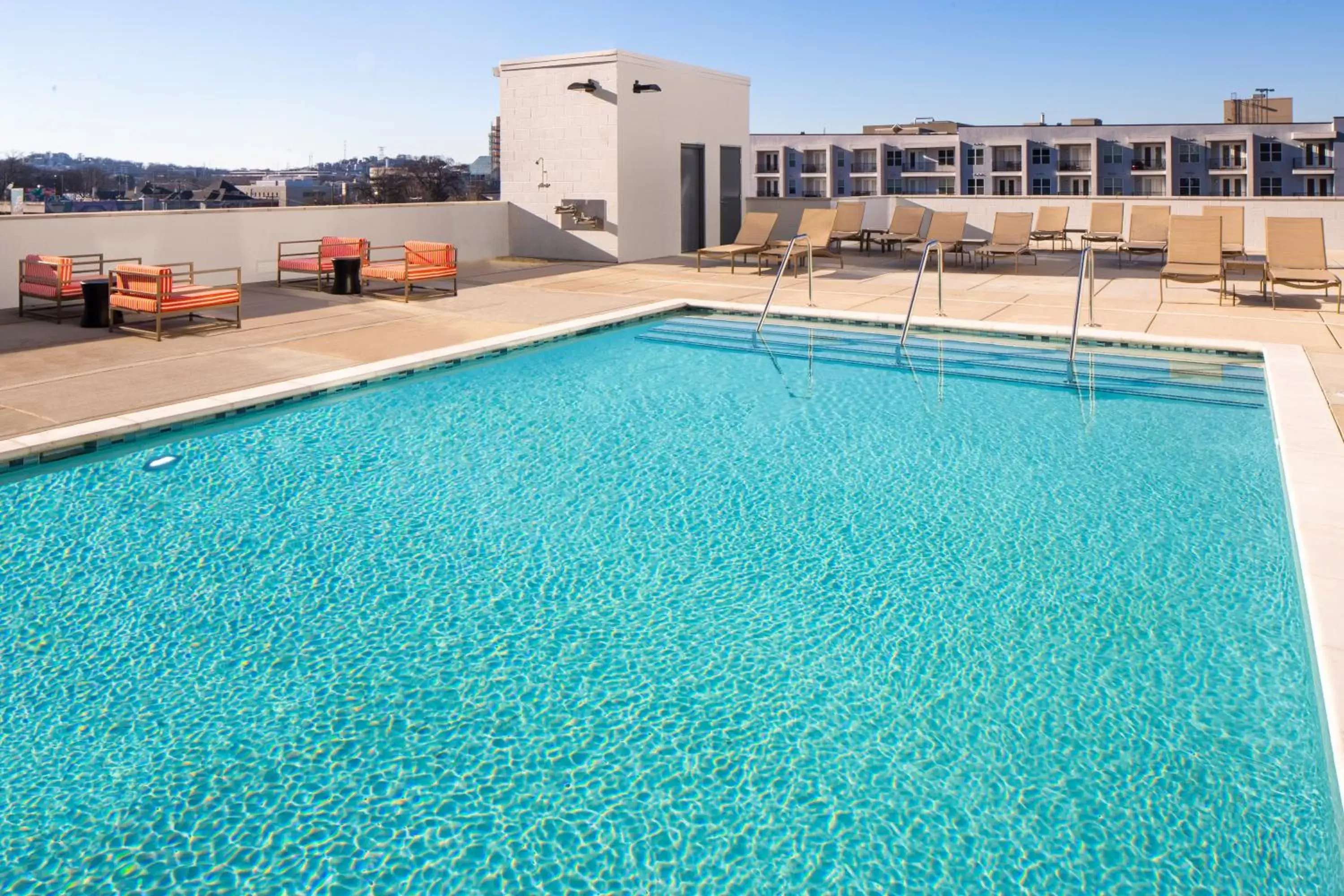 Balcony/Terrace, Swimming Pool in Hyatt House Nashville at Vanderbilt