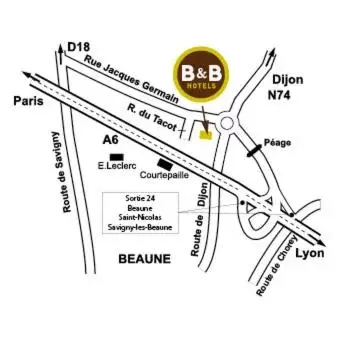 Location in B&B HOTEL BEAUNE Nord