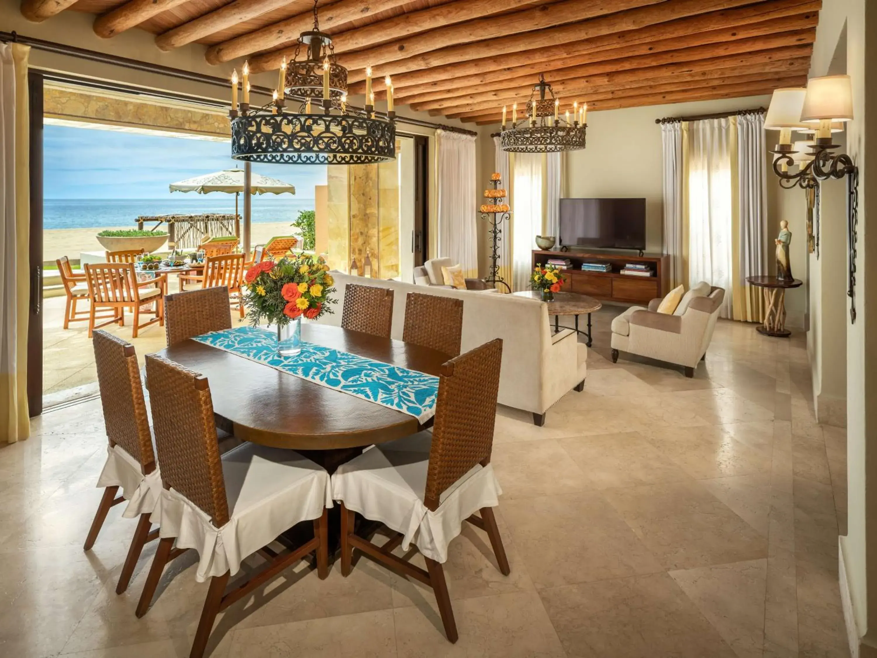 Living room, Dining Area in Waldorf Astoria Los Cabos Pedregal