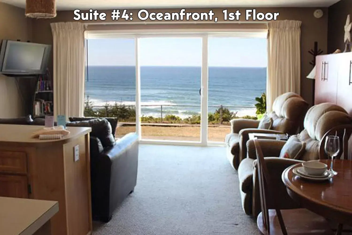 Living room in Ocean Terrace Condominiums