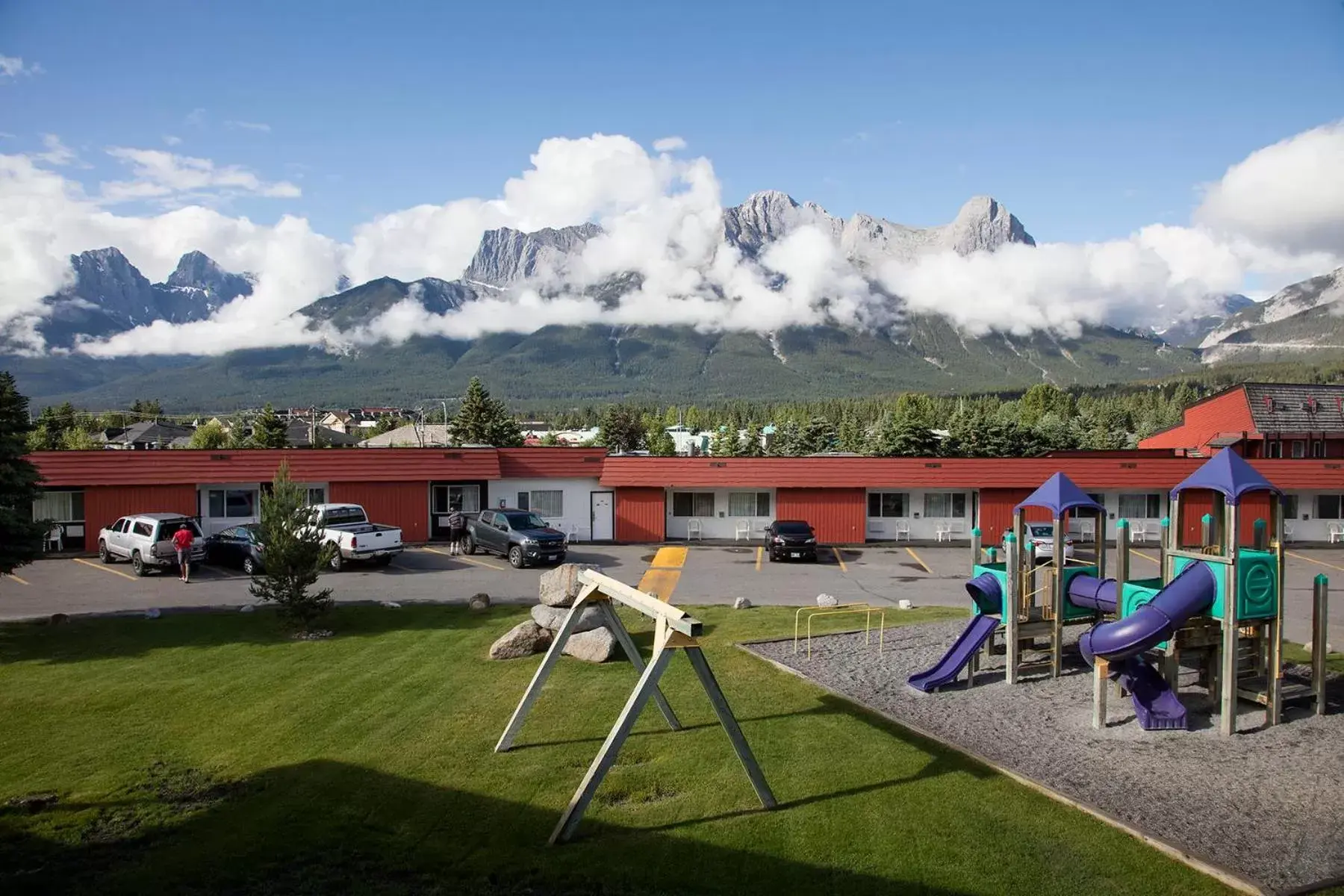 Property building, Children's Play Area in Rocky Mountain Ski Lodge