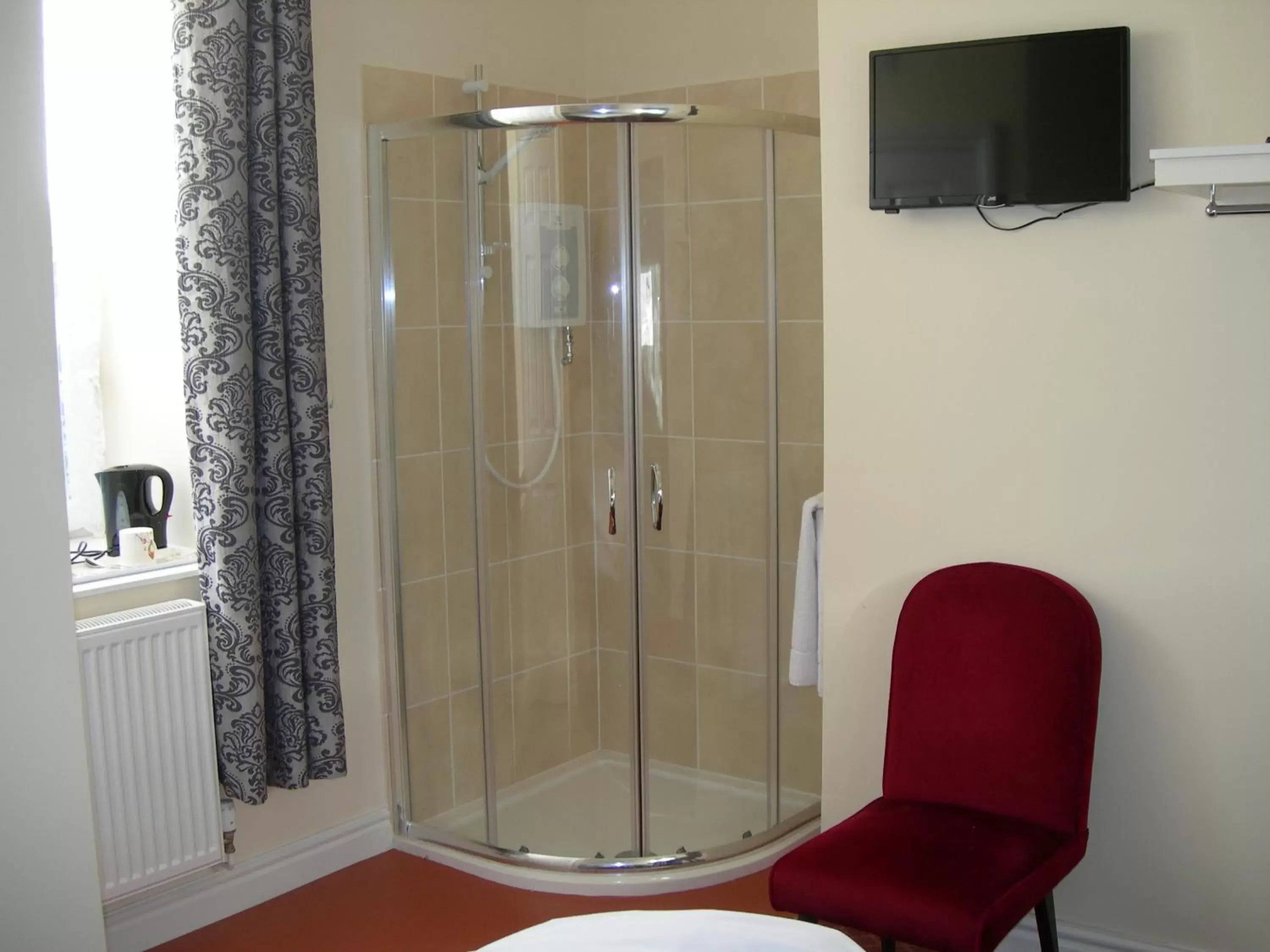 Shower, TV/Entertainment Center in The Swan Hotel