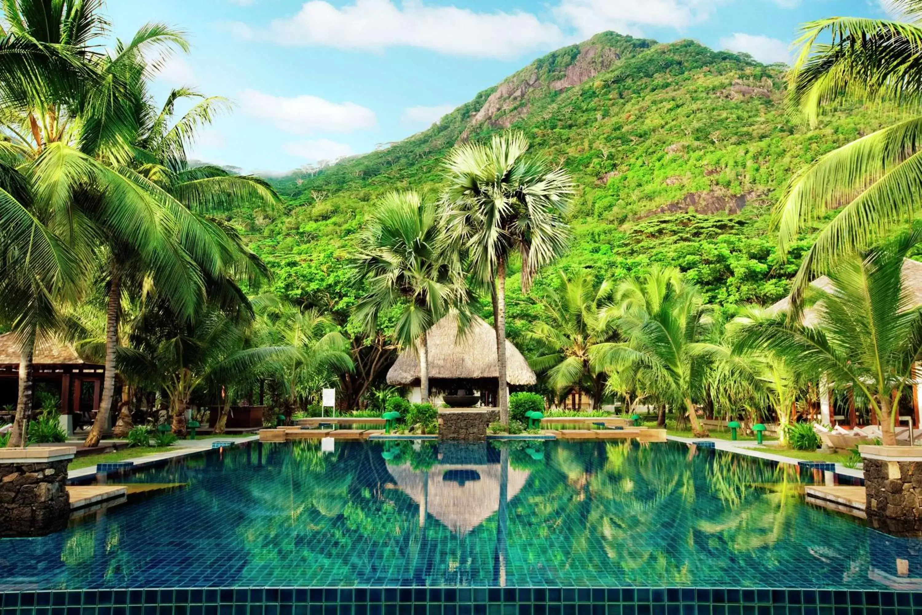 Pool view in Hilton Seychelles Labriz Resort & Spa Pool view in Hilton Seychelles Labriz Resort & Spa