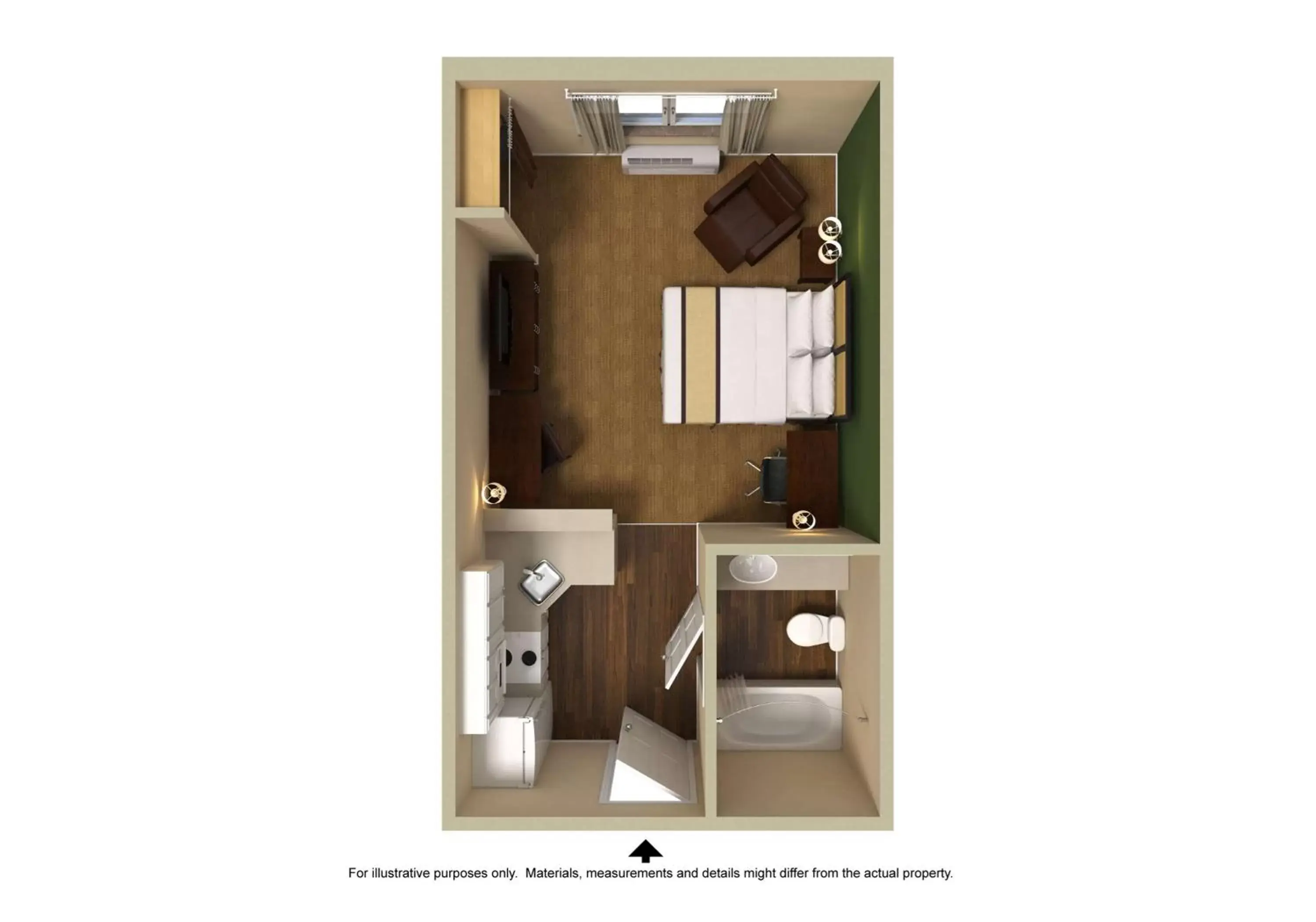 Bedroom, Floor Plan in Extended Stay America Suites - Tacoma - South