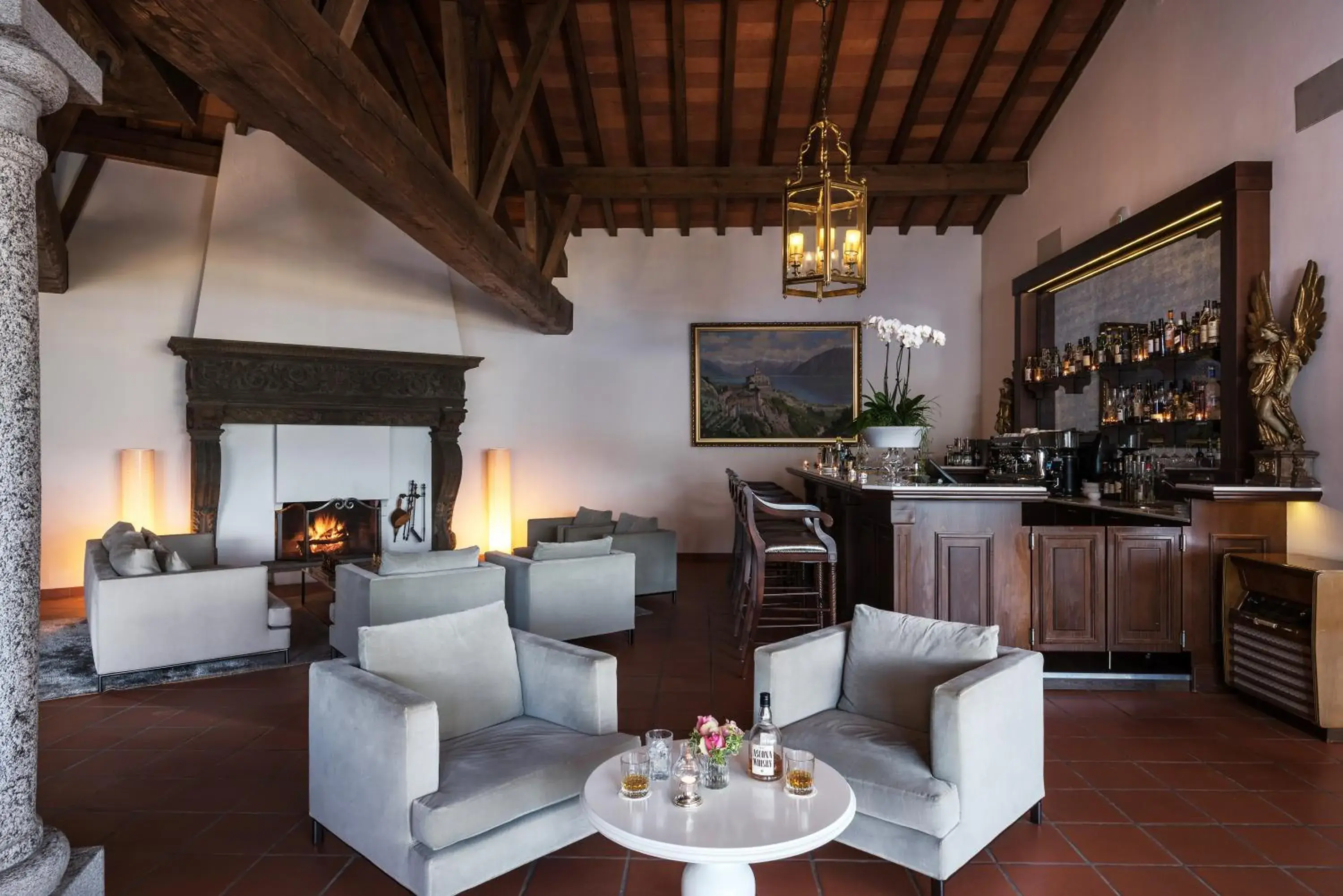 Lounge or bar in Villa Orselina - Small Luxury Hotel