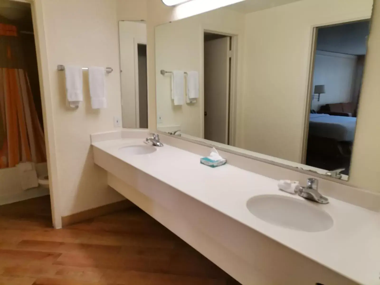 Bathroom in Super 8 by Wyndham San Antonio Near SeaWorld Ingram Park