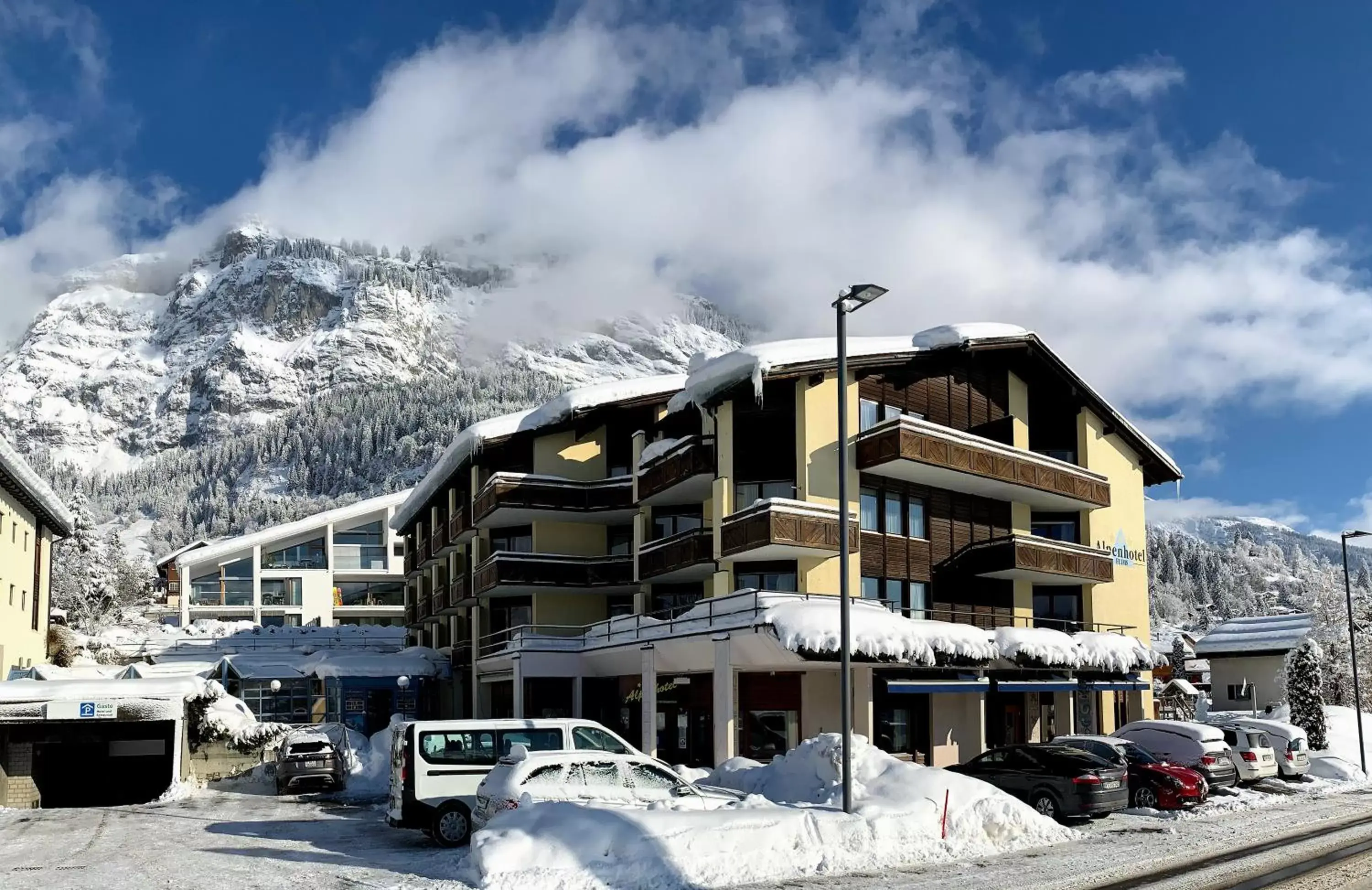 Property building, Winter in T3 Alpenhotel Flims