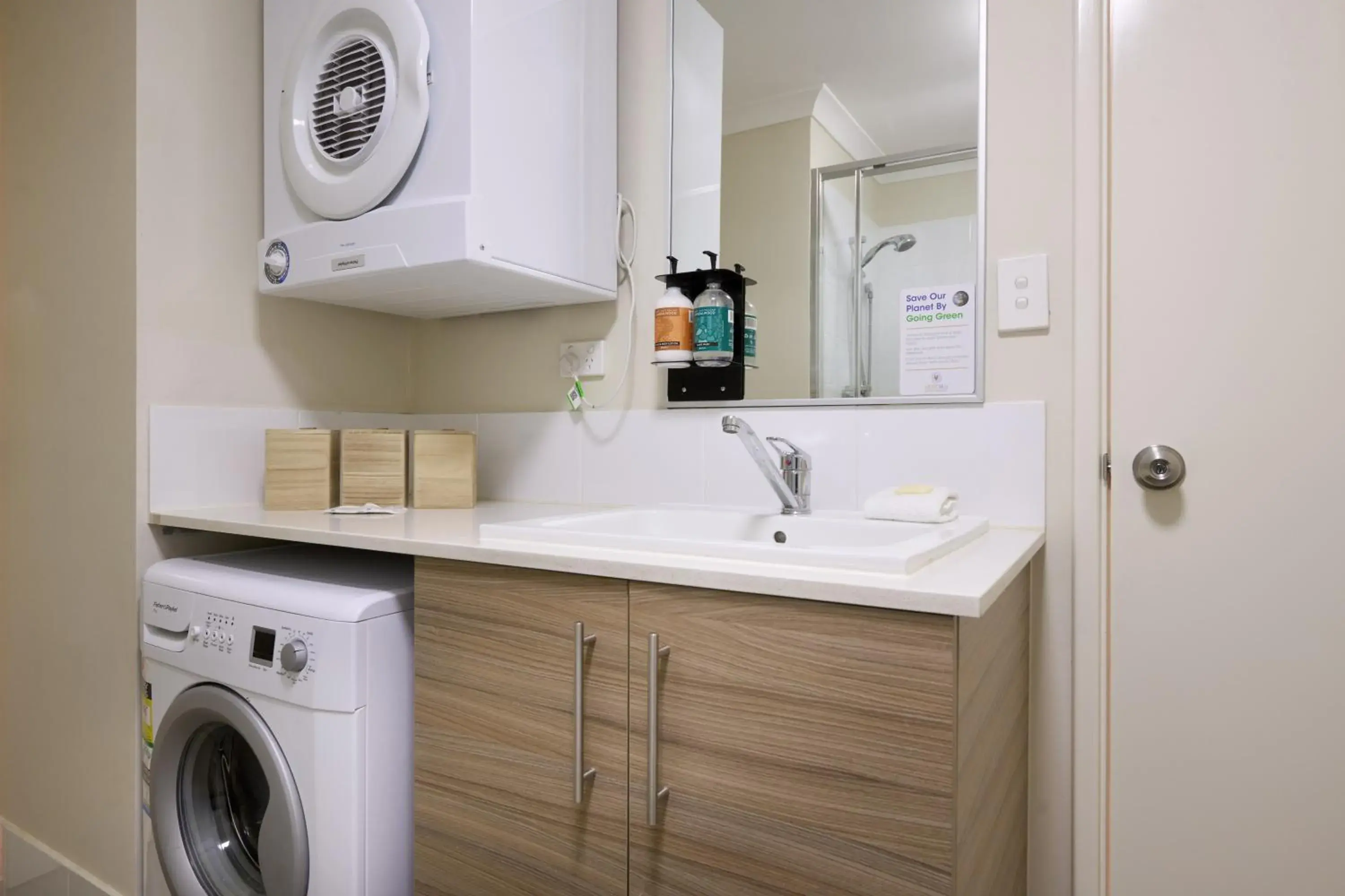 laundry, Bathroom in Airport Apartments by Vetroblu