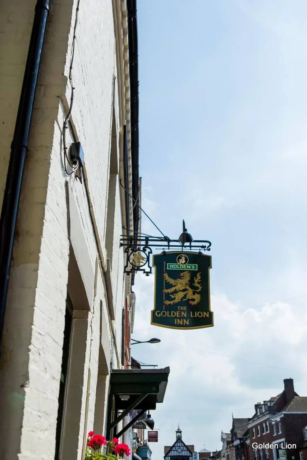 Property building, Property Logo/Sign in The Golden Lion Inn