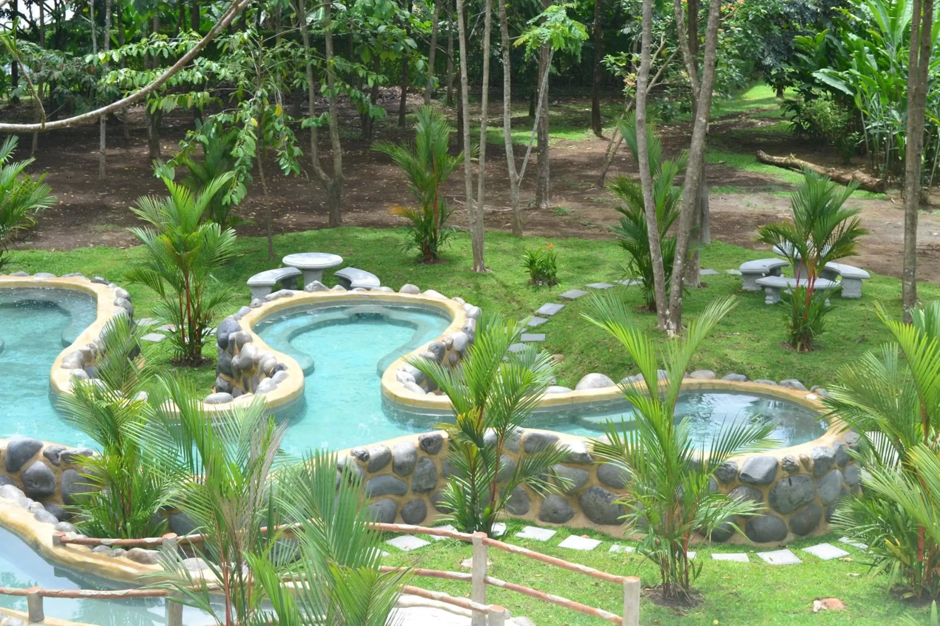 Hot Spring Bath, Bird's-eye View in Volcano Lodge, Hotel & Thermal Experience