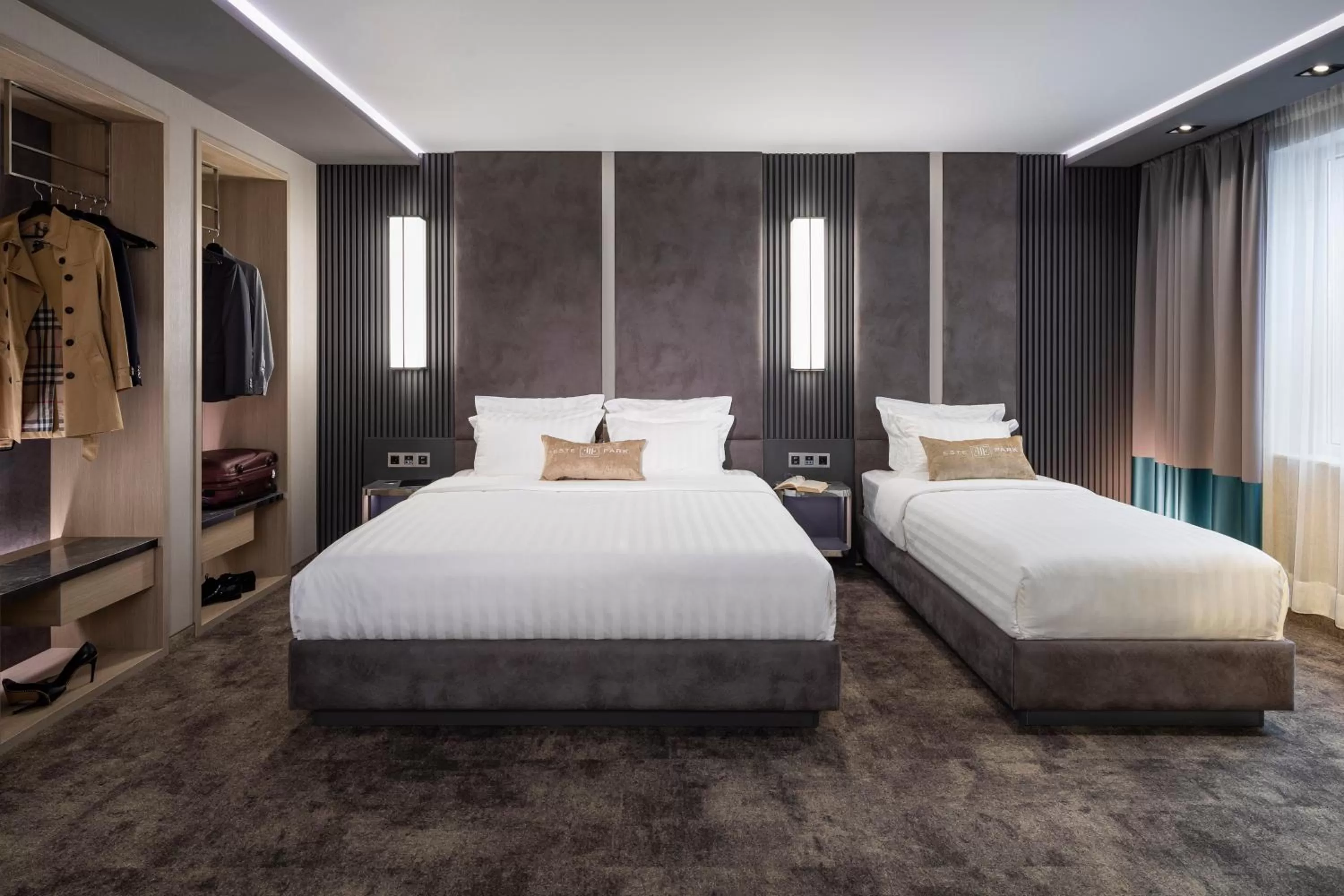 Photo of the whole room, Bed in -- ESTE PARK HOTEL -- part of Urban Chic Luxury Design Hotels - Parking & Compliments - next to Shopping & Dining Mall Plovdiv