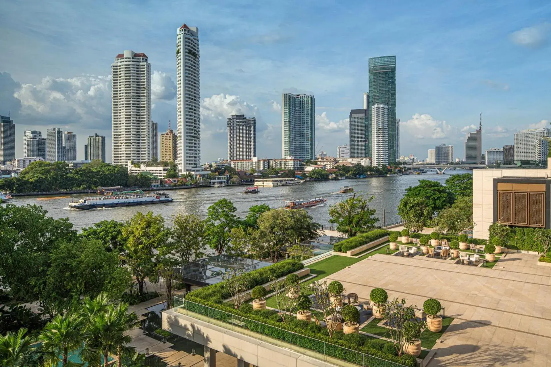Property building in Four Seasons Hotel Bangkok at Chao Phraya River