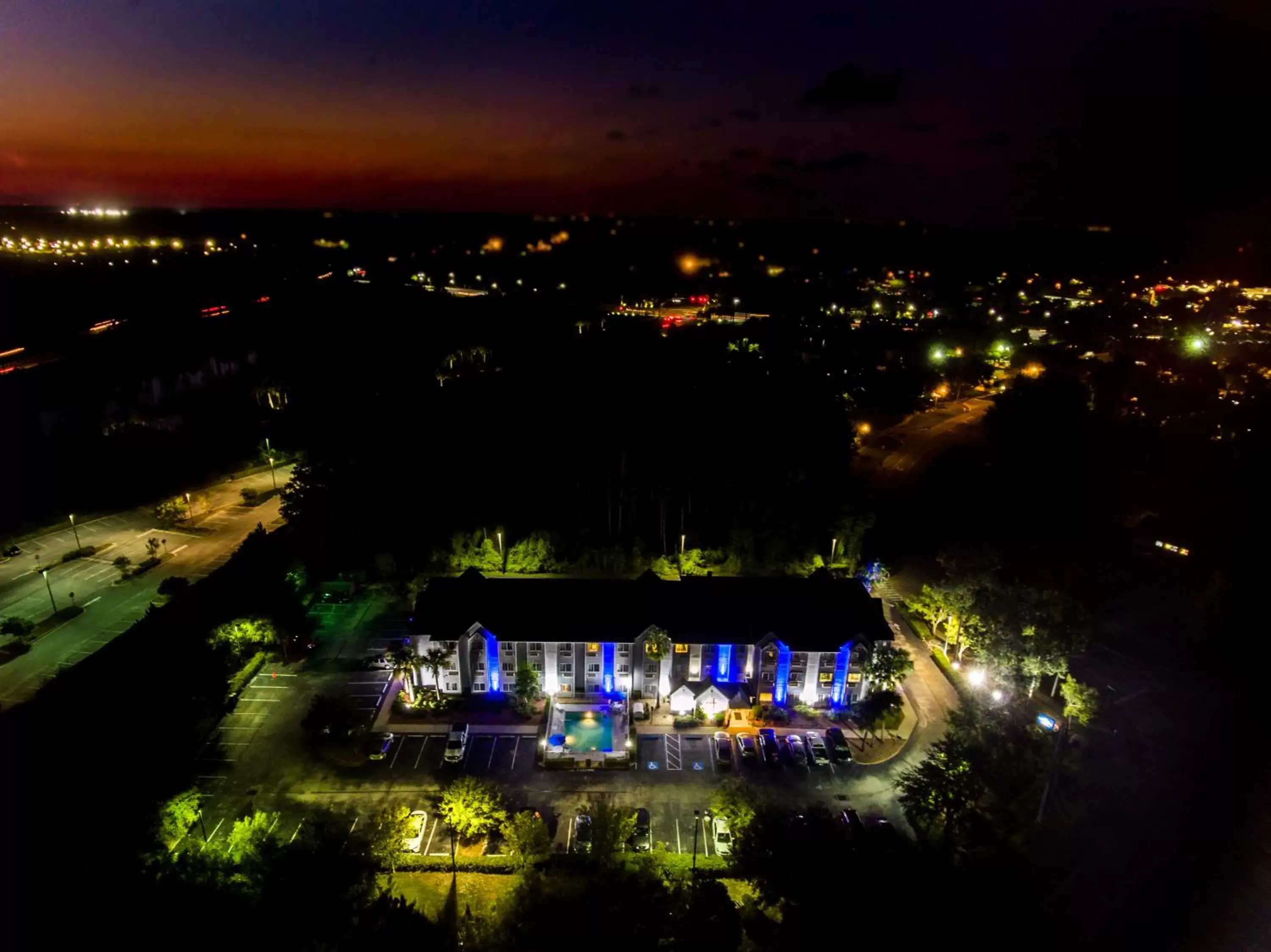 Night, Bird's-eye View in Microtel Inn & Suites by Wyndham Palm Coast I-95
