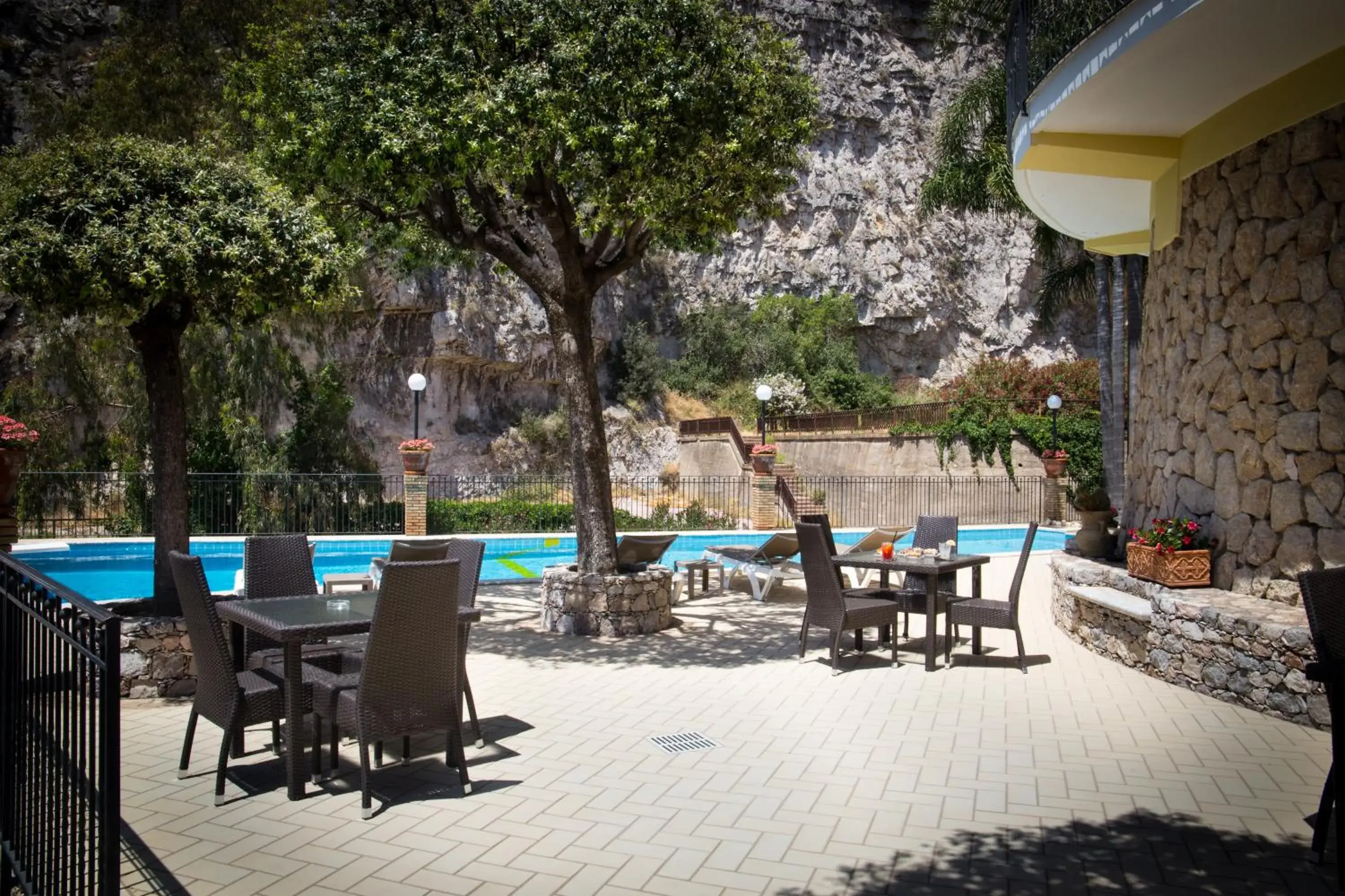 Balcony/Terrace, Swimming Pool in Hotel Corallo