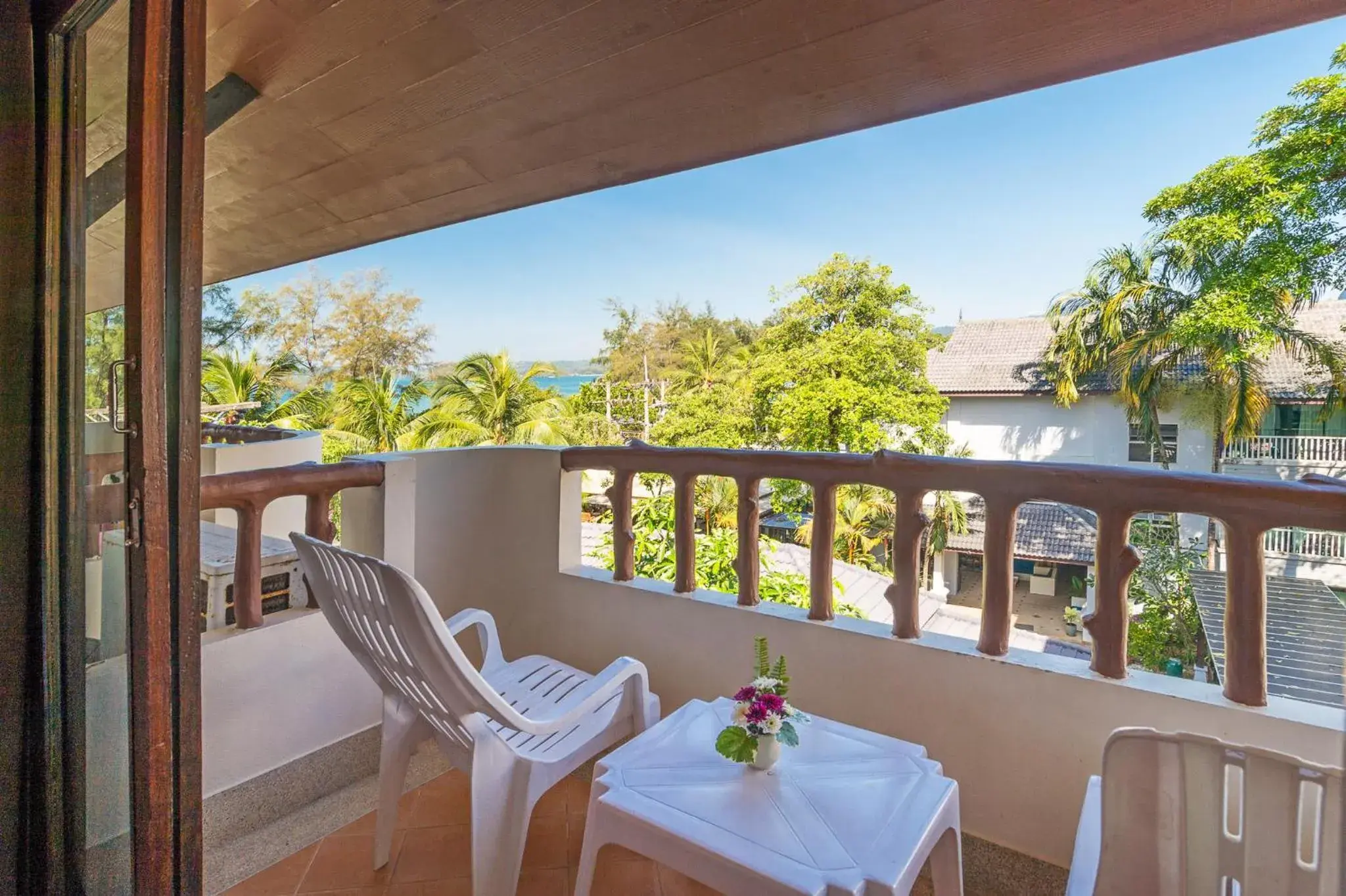 View (from property/room), Balcony/Terrace in Srisuksant Resort