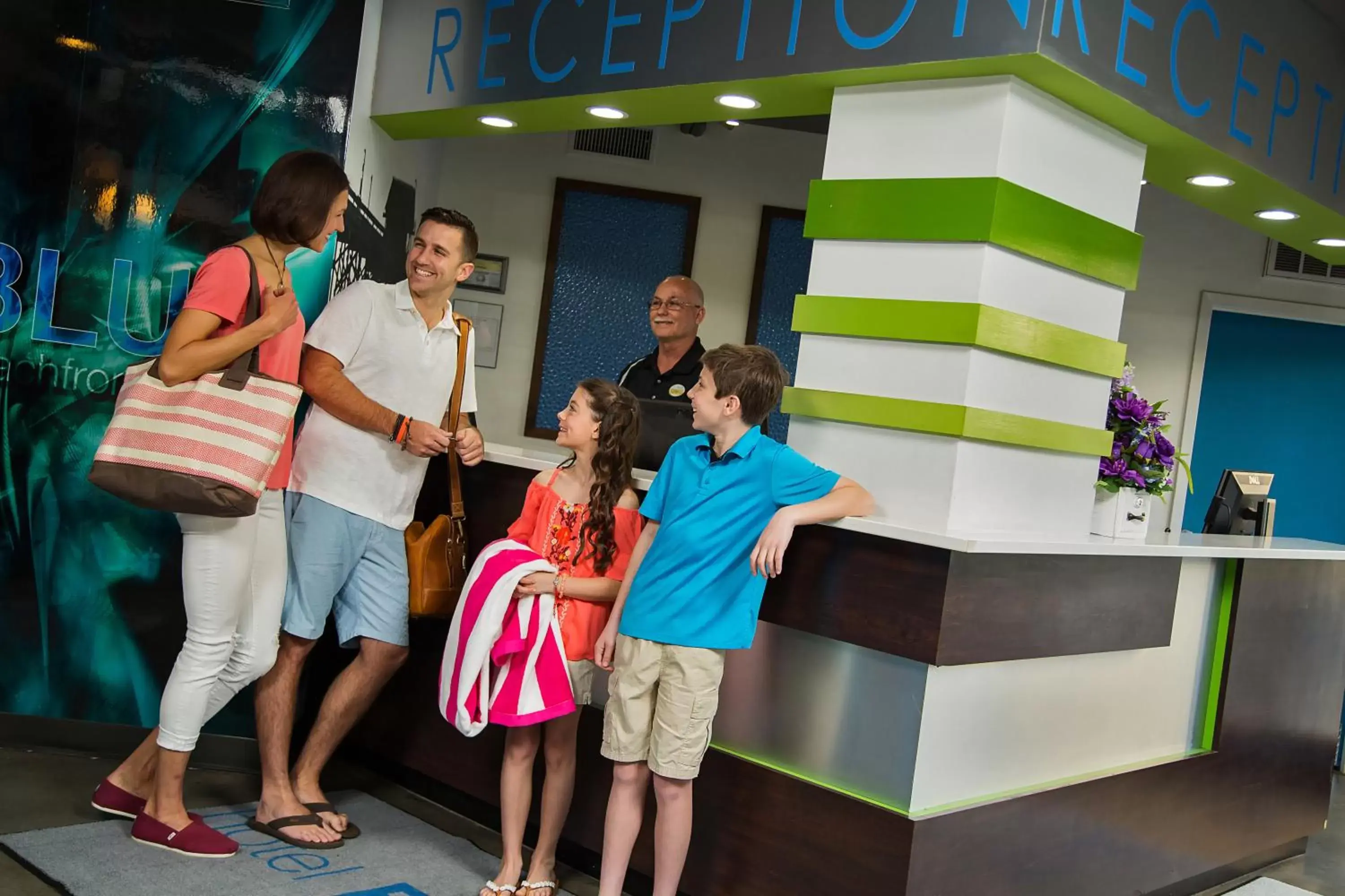 Lobby or reception in Hotel Blue