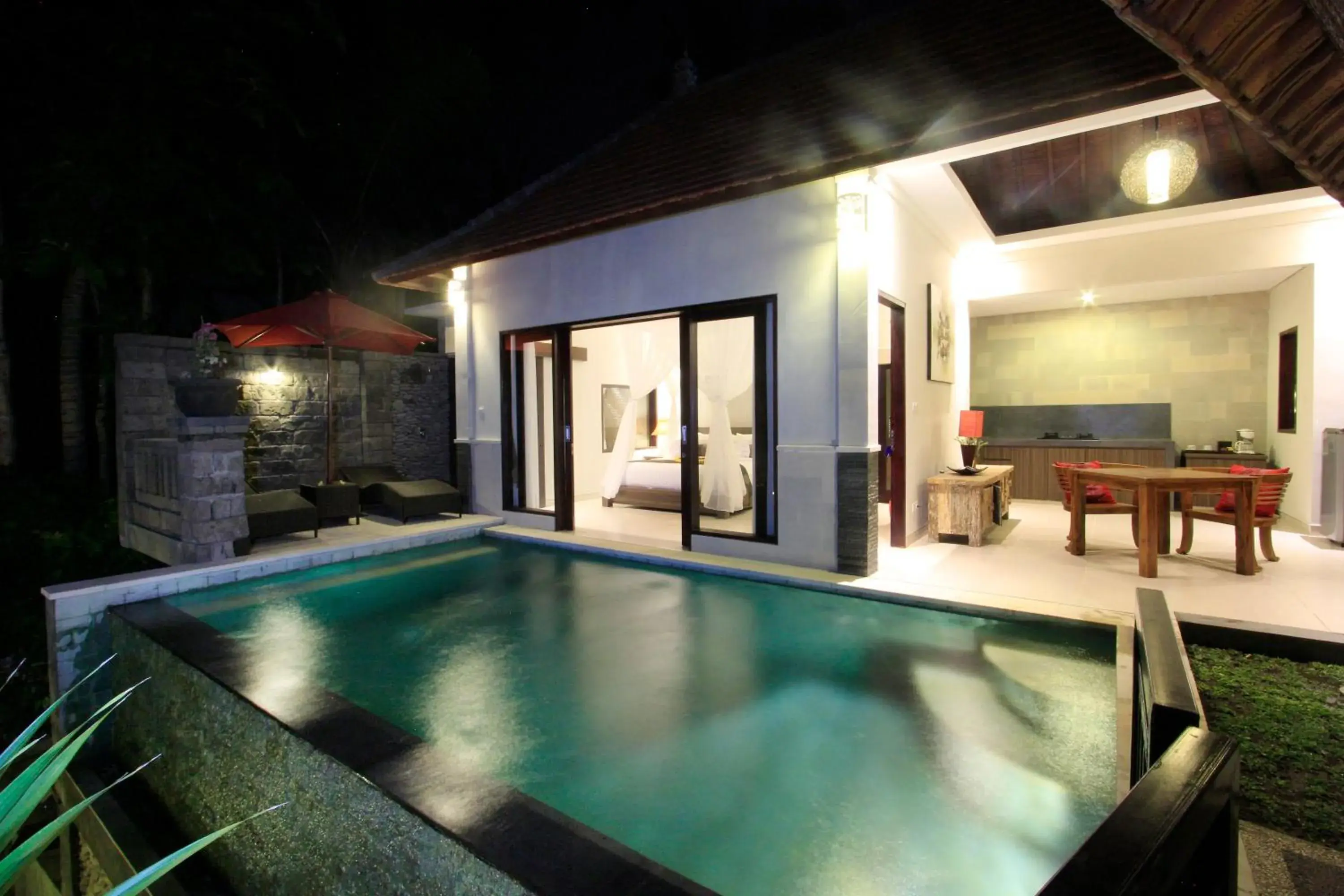 Balcony/Terrace, Swimming Pool in Griya Shanti Villas & Spa