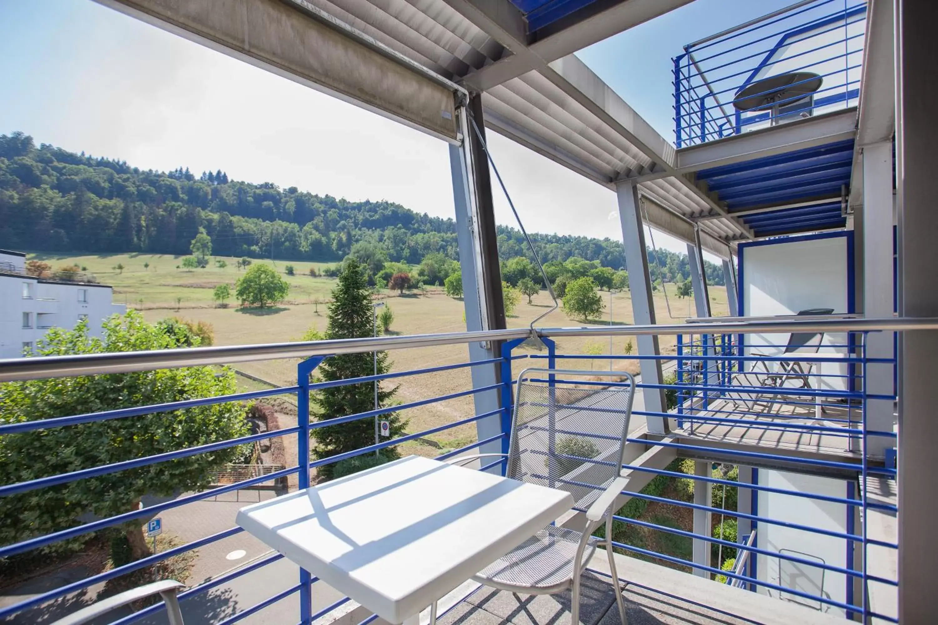 Mountain view, Balcony/Terrace in GUESTHOUSE ZURZACH - Self Check-in