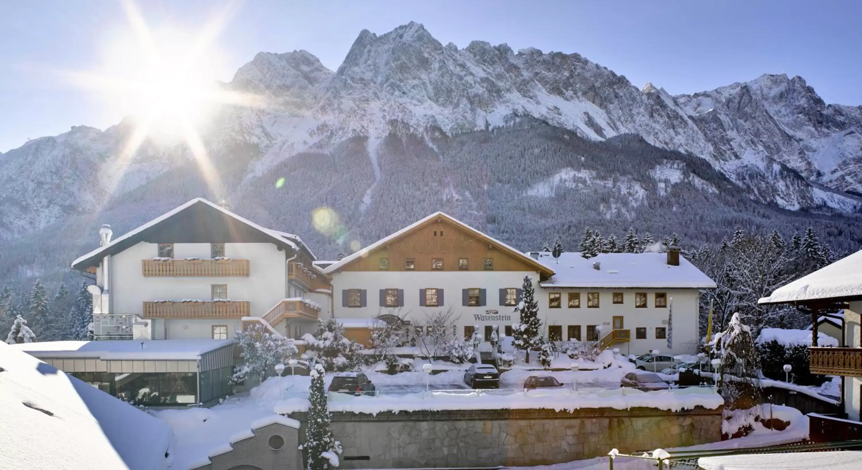 Facade/entrance, Winter in Romantik Alpenhotel Waxenstein