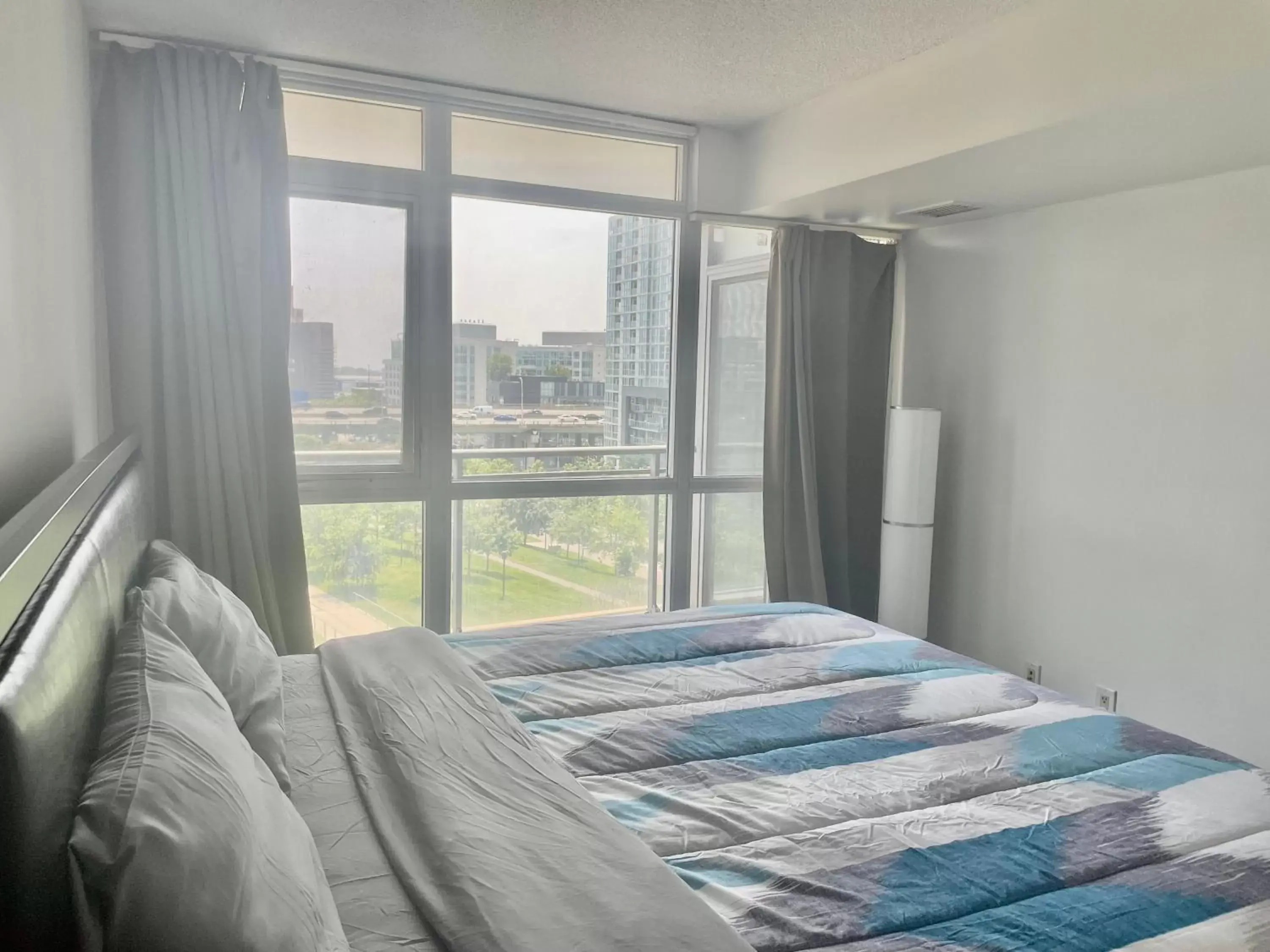 Bedroom, Bed in Three BR Condo step to CN tower Rogers Center with Free parking