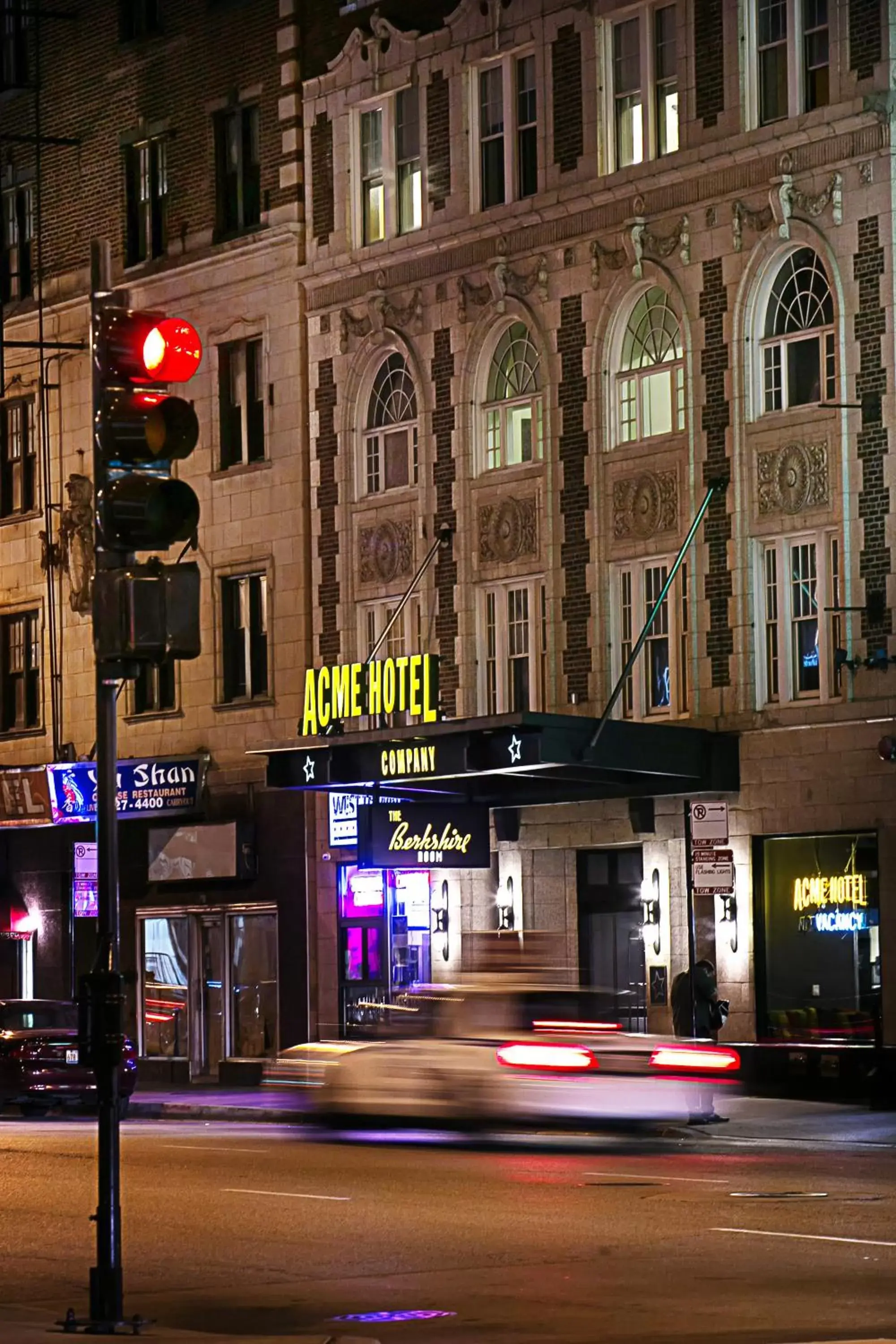 Facade/entrance, Property Building in Acme Hotel Company Chicago