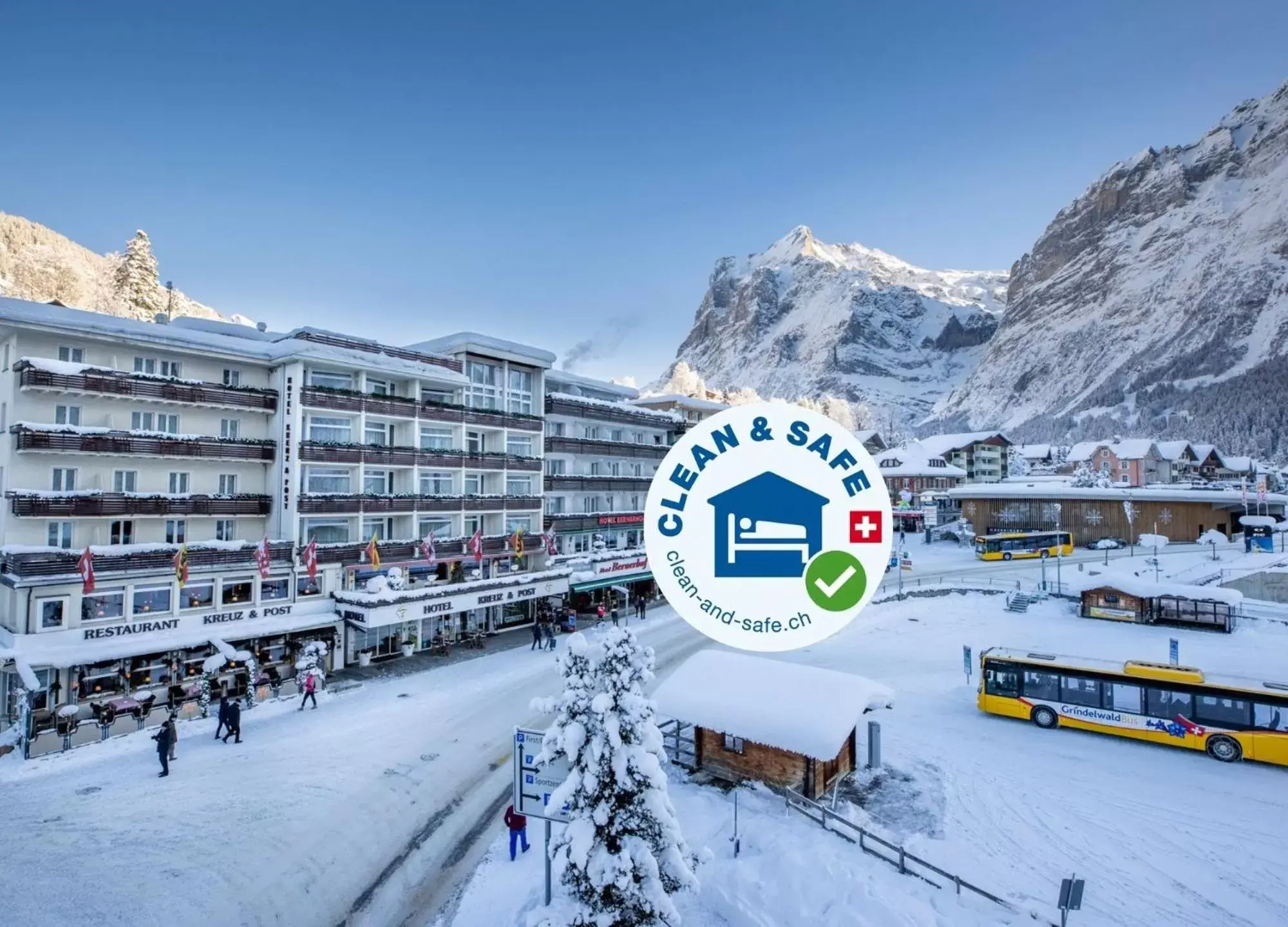 Property building, Winter in Hotel Kreuz&Post**** Grindelwald