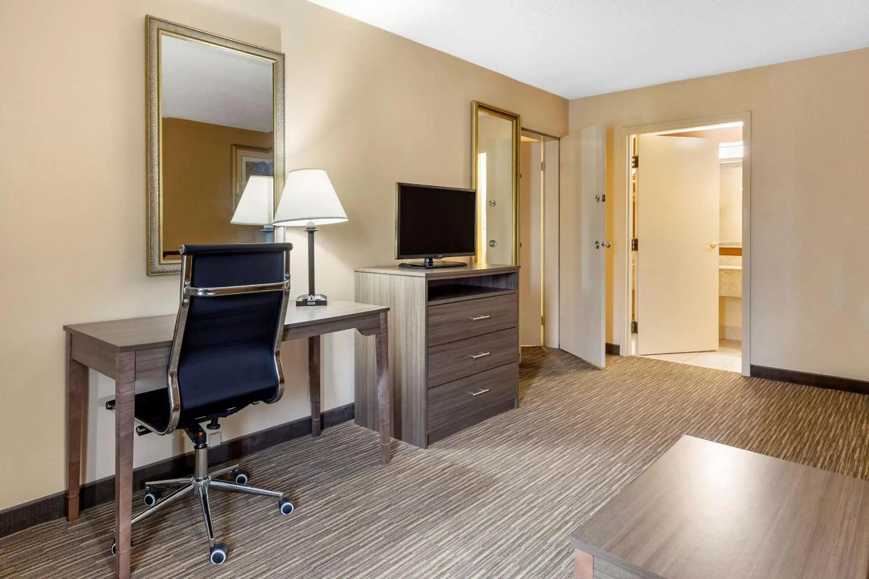 Bedroom, TV/Entertainment Center in Quality Inn & Suites Hanes Mall