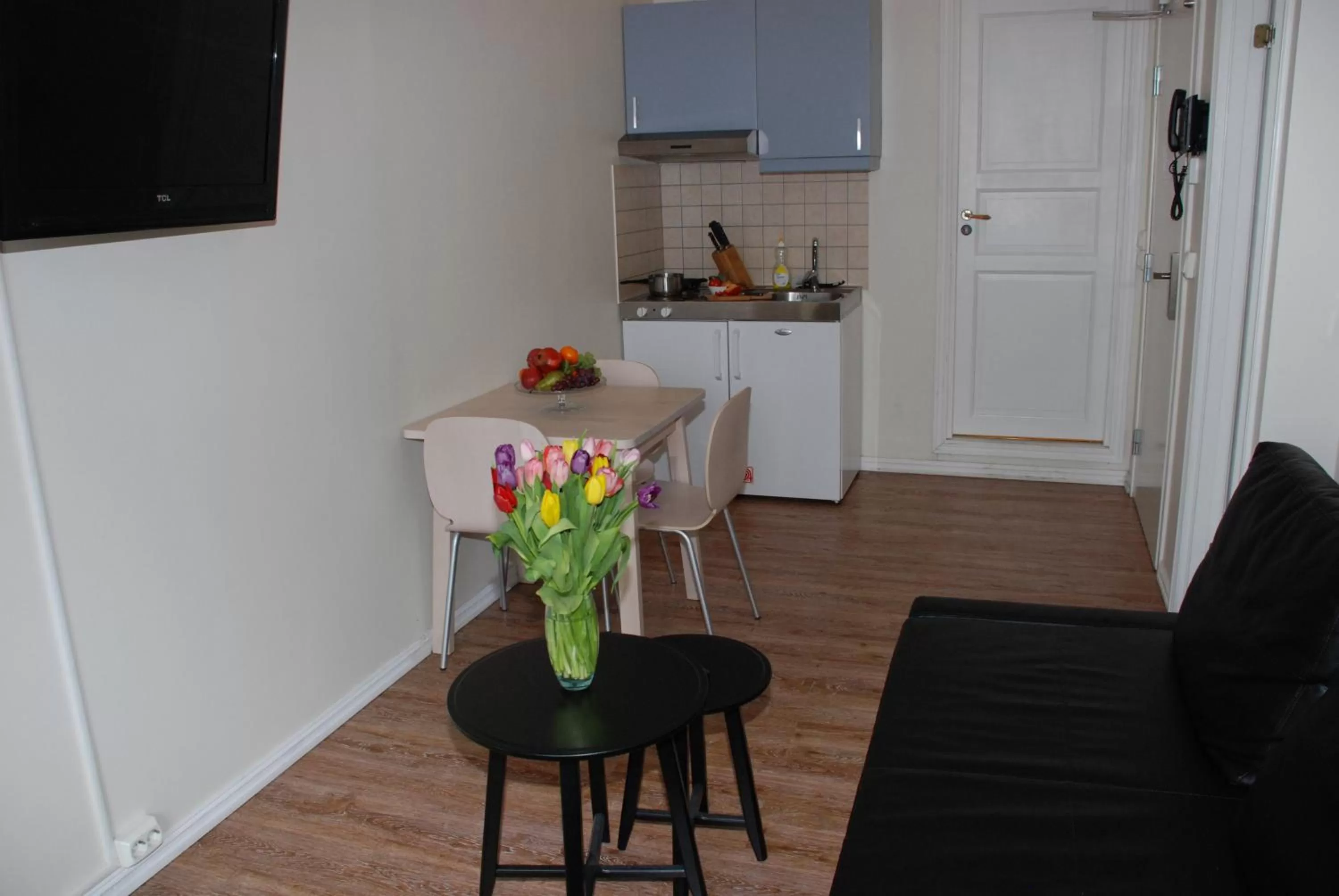 Living room in Central City Apartments