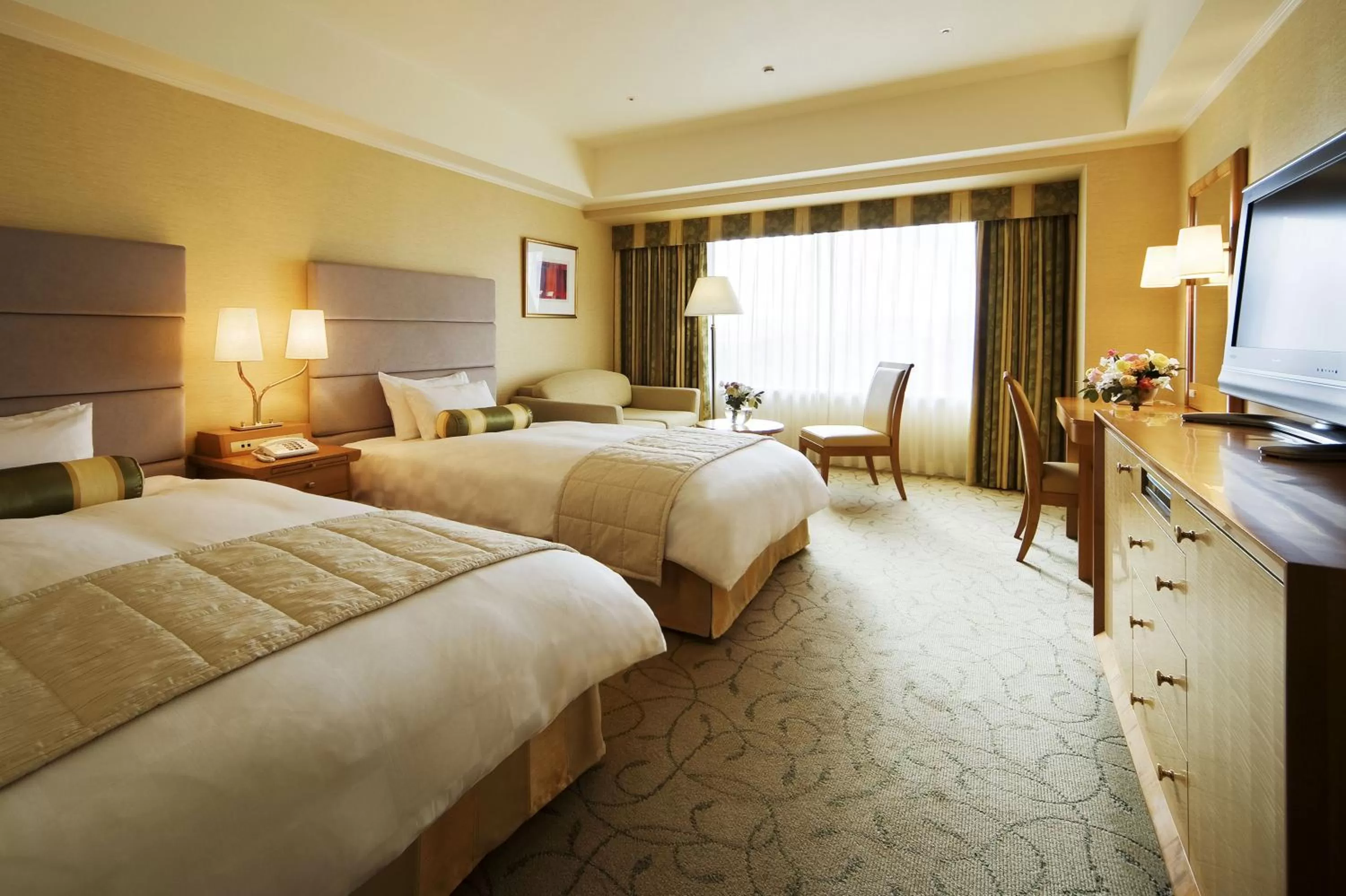 Bed in Hotel Okura Kyoto