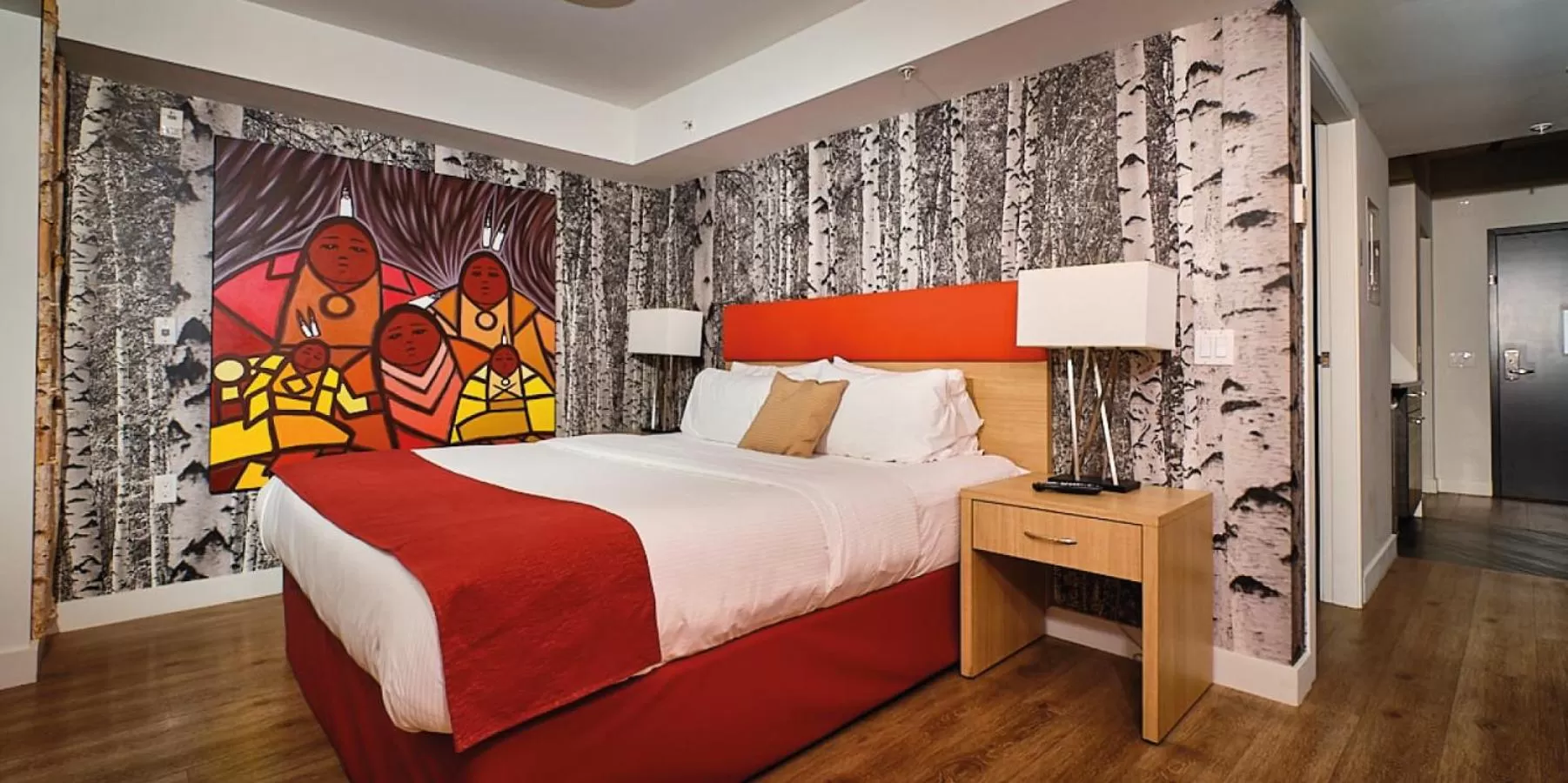 Bed in Skwachàys Lodge