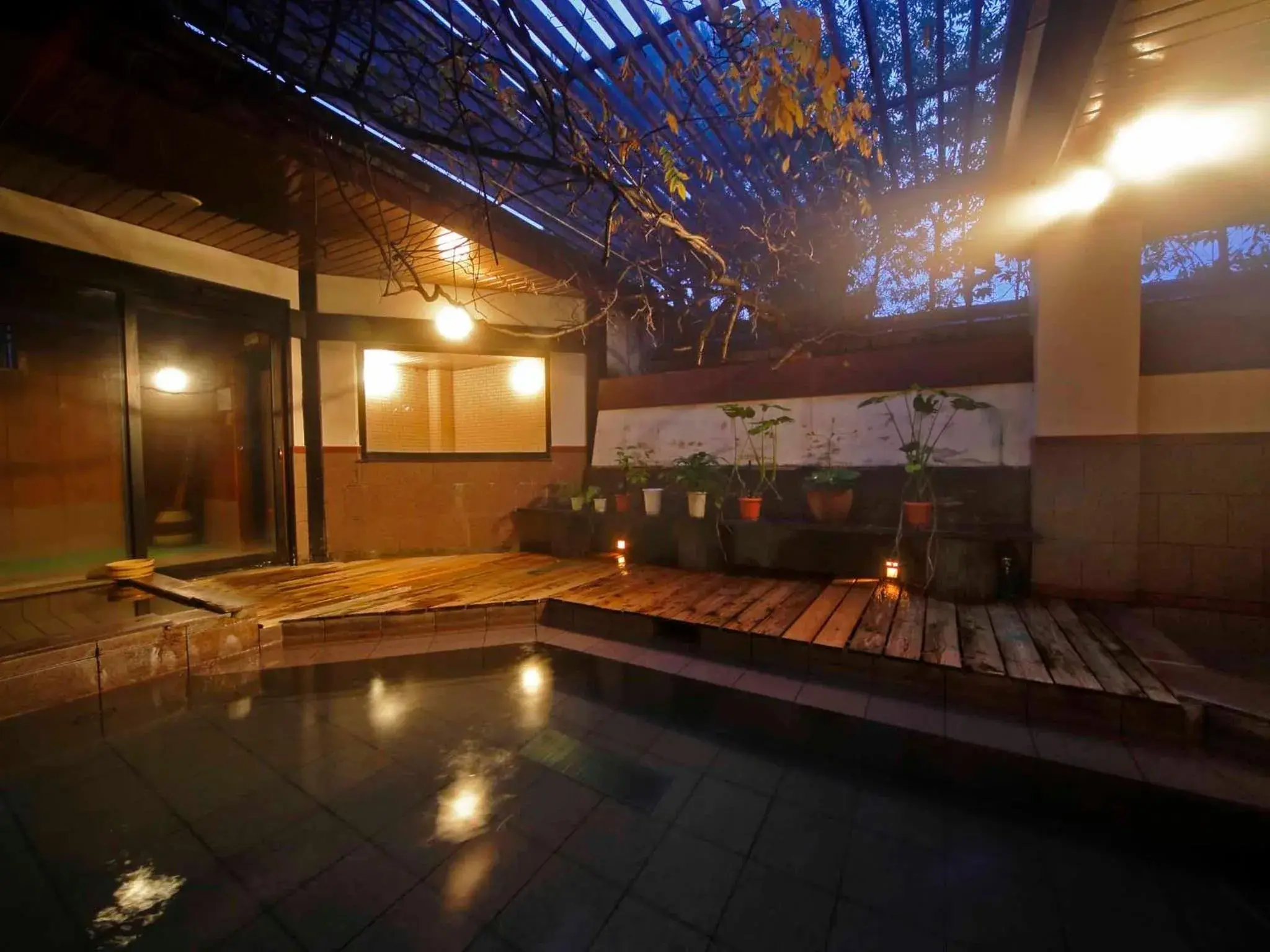 Hot Spring Bath, Swimming Pool in Kyotoya Hotel