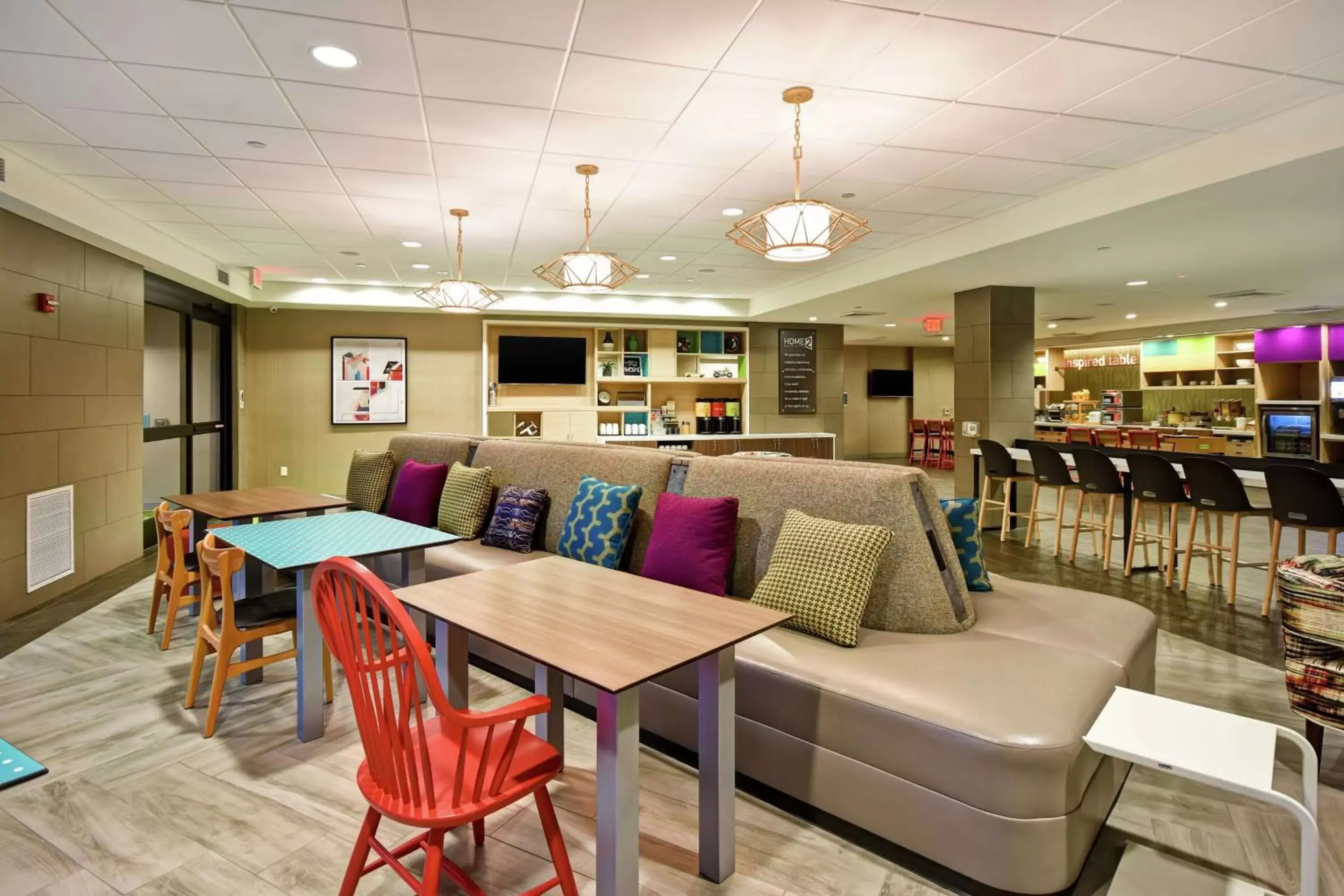 Lobby or reception, Restaurant/Places to Eat in Home2 Suites Mechanicsburg