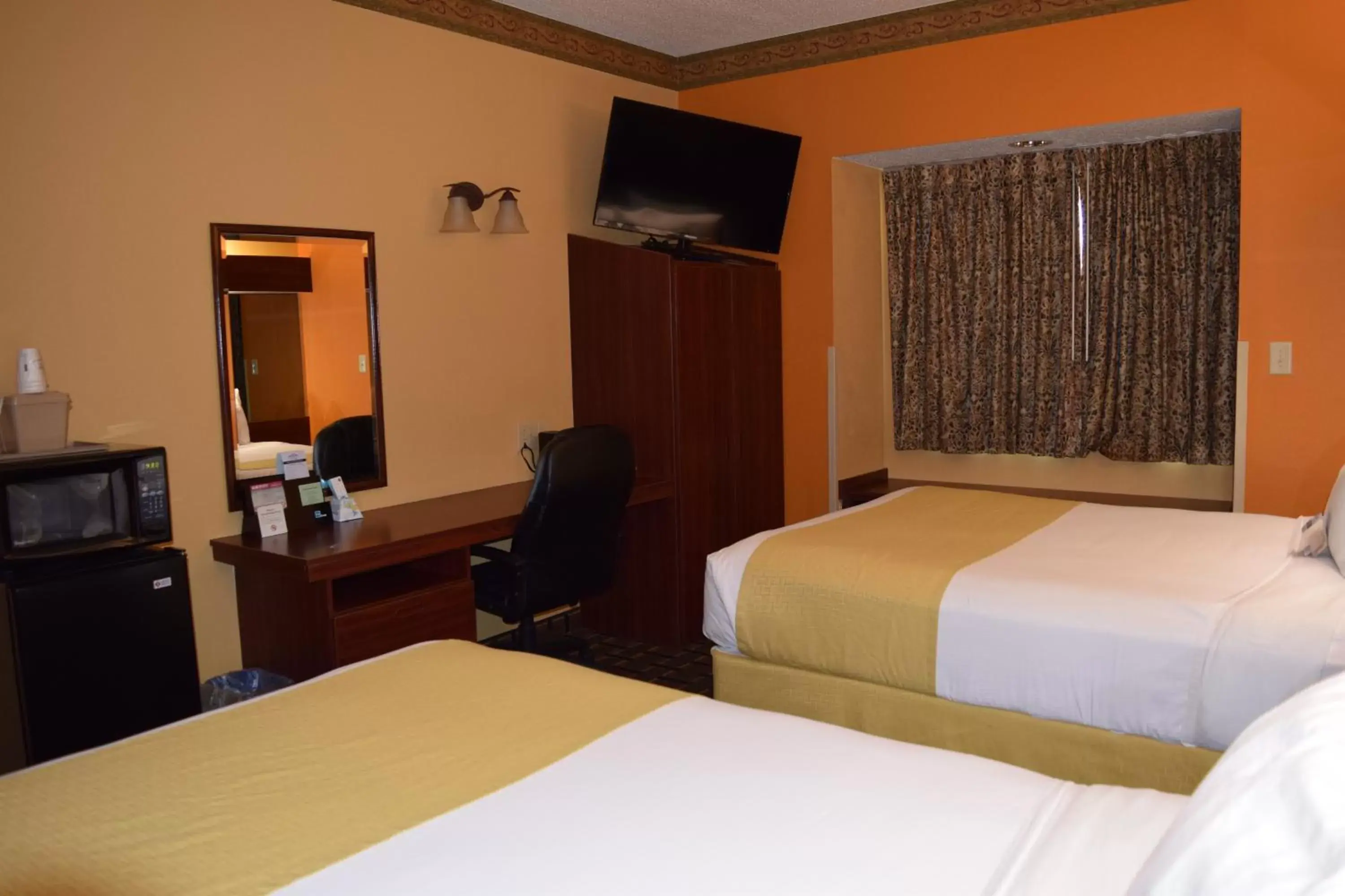 TV and multimedia, Bed in Microtel Inn & Suites by Wyndham Rock Hill/Charlotte Area