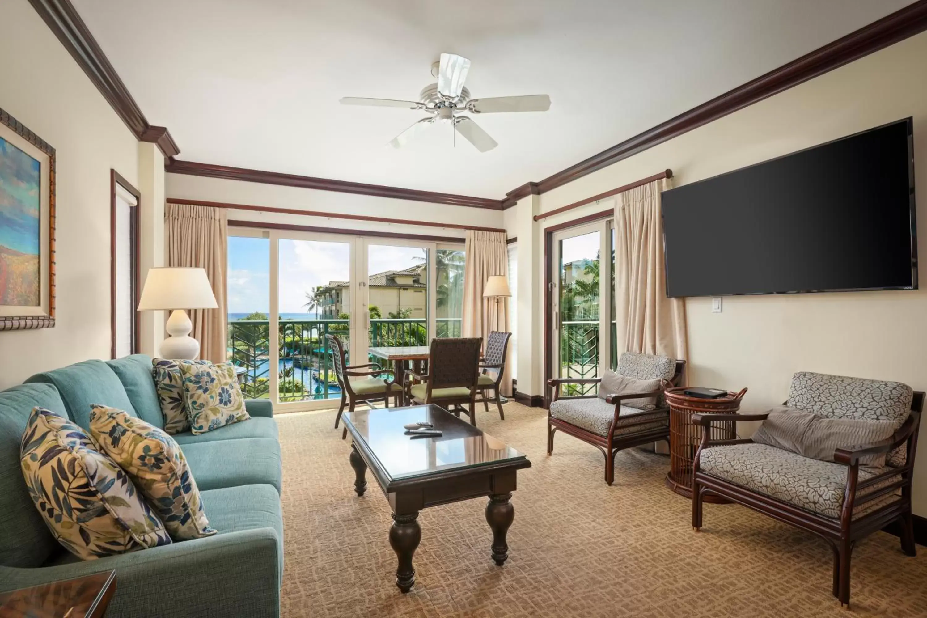 TV and multimedia, Seating Area in Waipouli Beach Resort & Spa Kauai By Outrigger