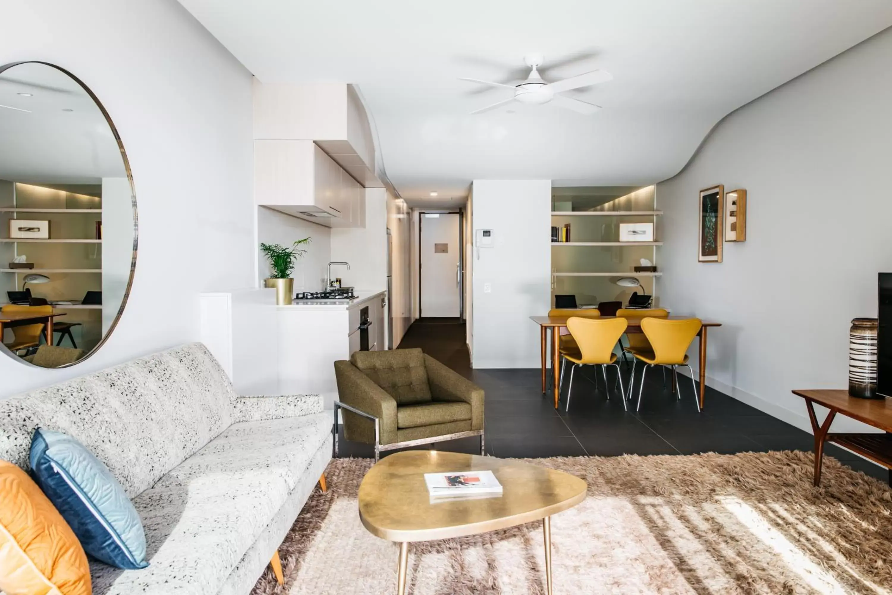 Kitchen or kitchenette, Seating Area in Nishi Apartments Eco Living by Ovolo