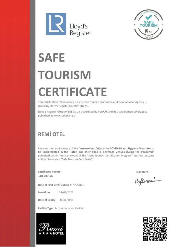 Logo/Certificate/Sign in Remi Hotel