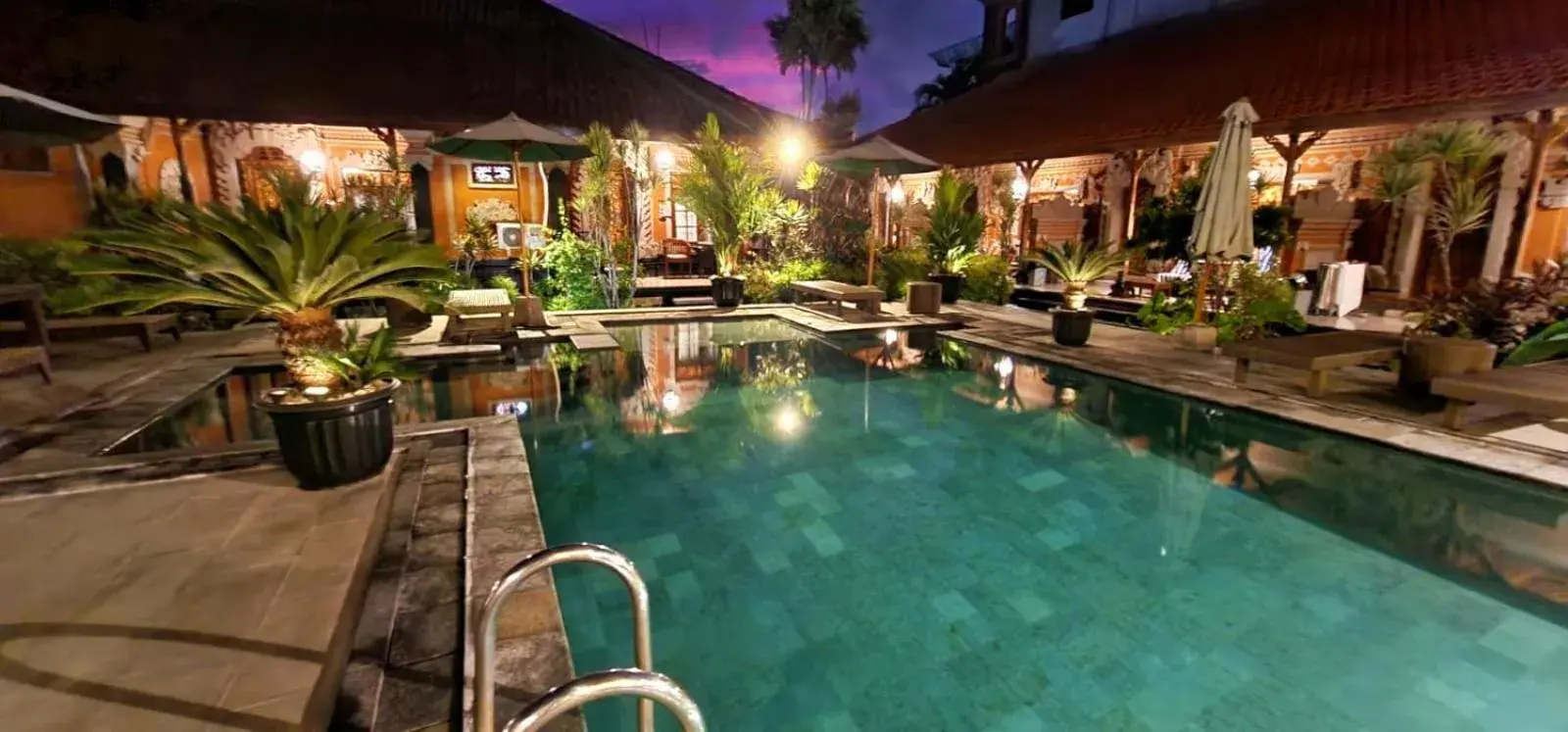 Night, Swimming Pool in Puri Gopa Hotel