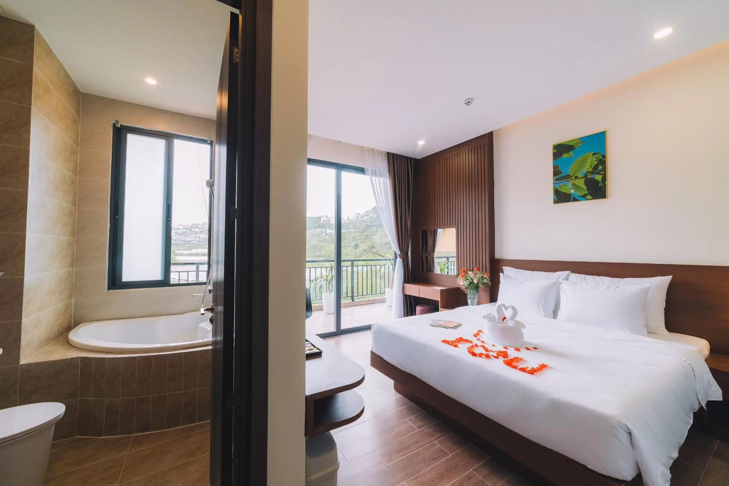 Bedroom, Bed in GREENECO DA LAT HOTEL - Khách sạn Green Eco Đà Lạt