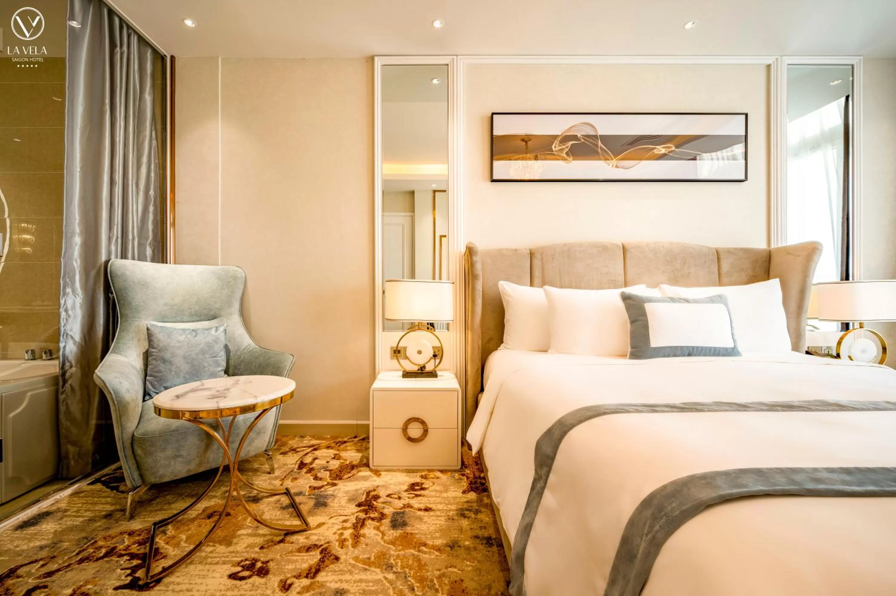 Bedroom, Bed in La Vela Saigon Hotel