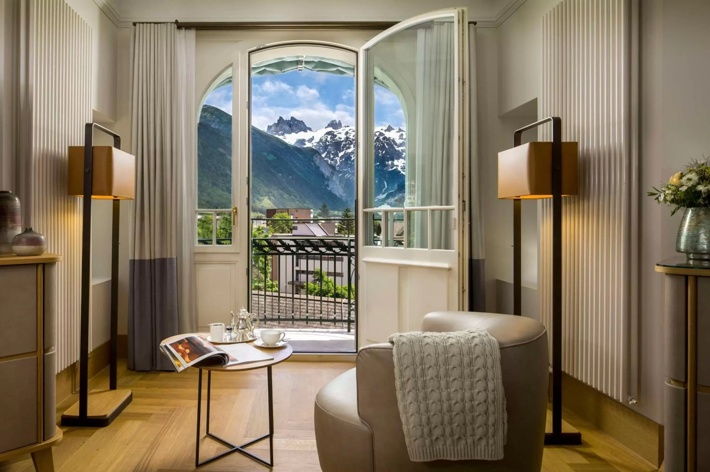 Bedroom, Seating Area in Kempinski Palace Engelberg