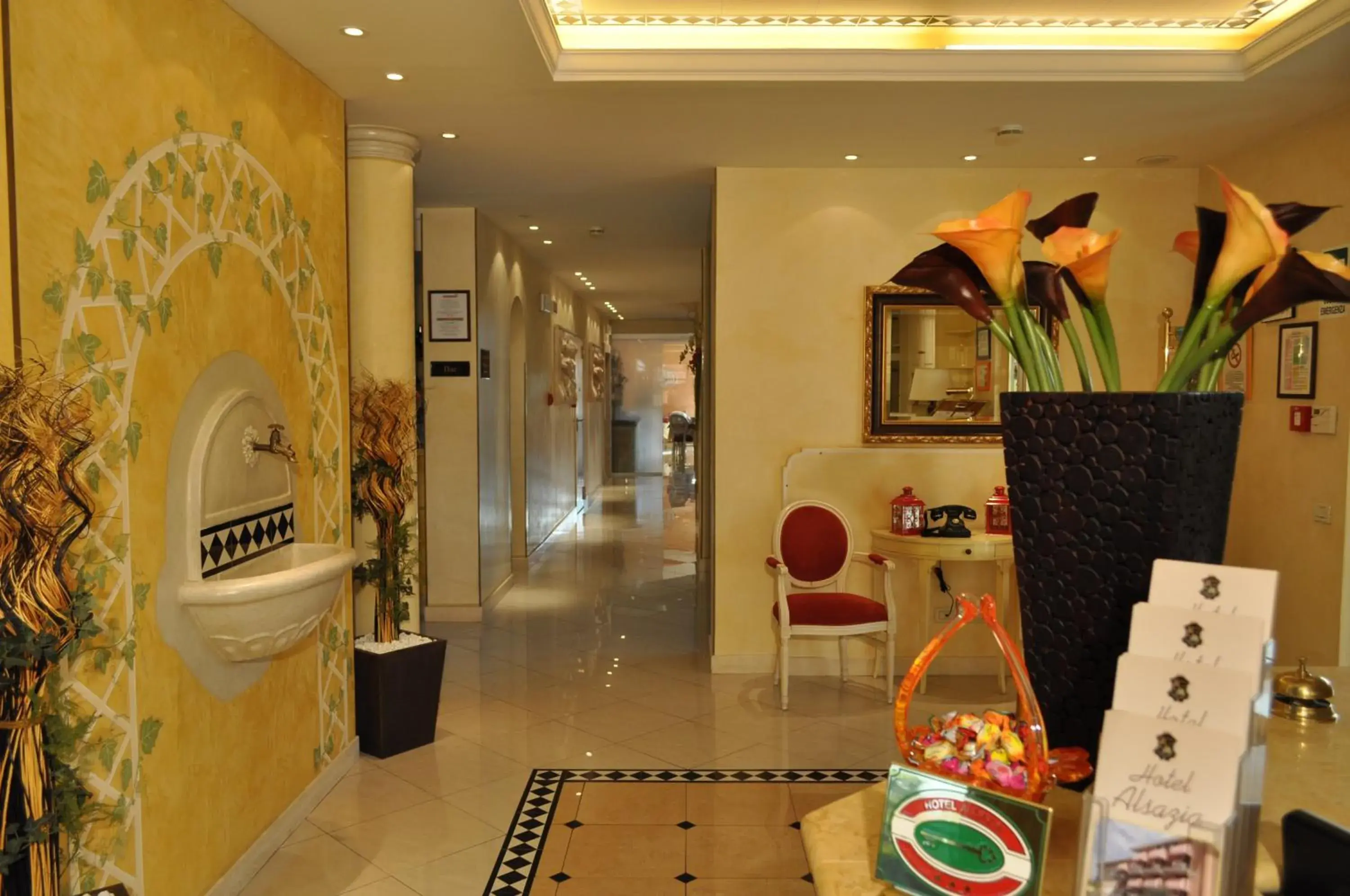 Lobby or reception, Bathroom in Hotel Alsazia