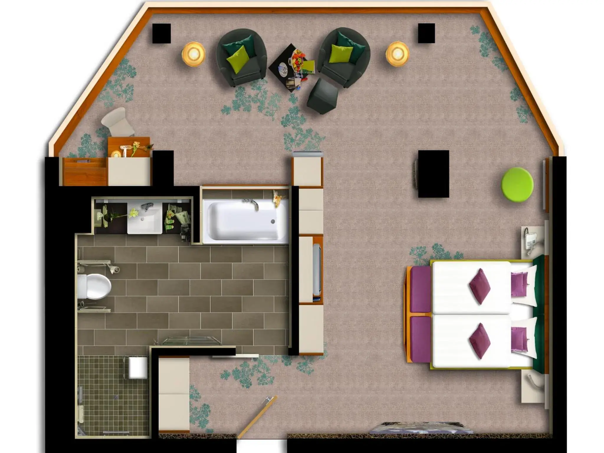 Photo of the whole room, Floor Plan in Ringberg Hotel