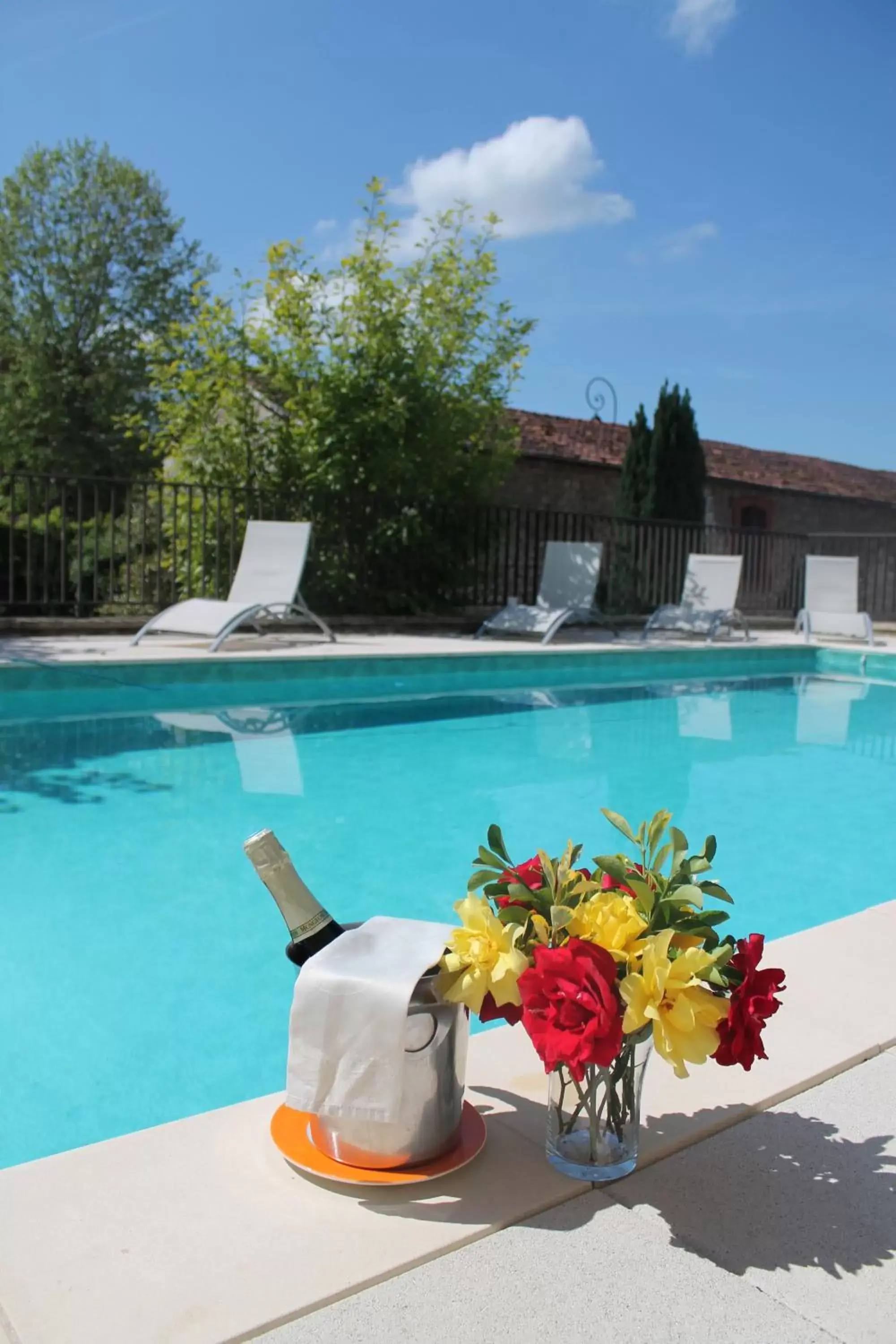 Swimming Pool in Logis Hôtel Restaurant Vuillot